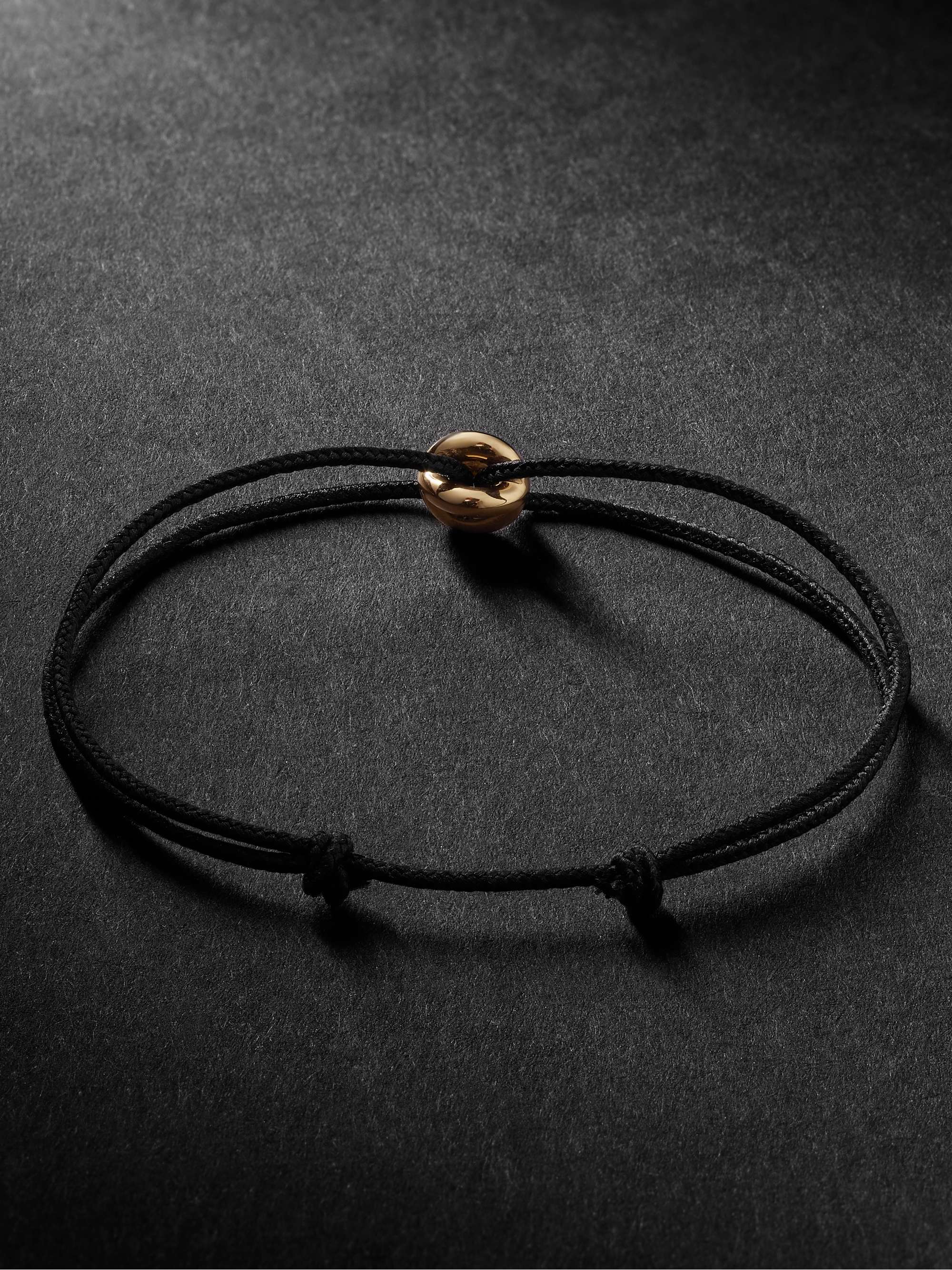 LE GRAMME Entrelacs 18-Karat Gold and Cord Bracelet