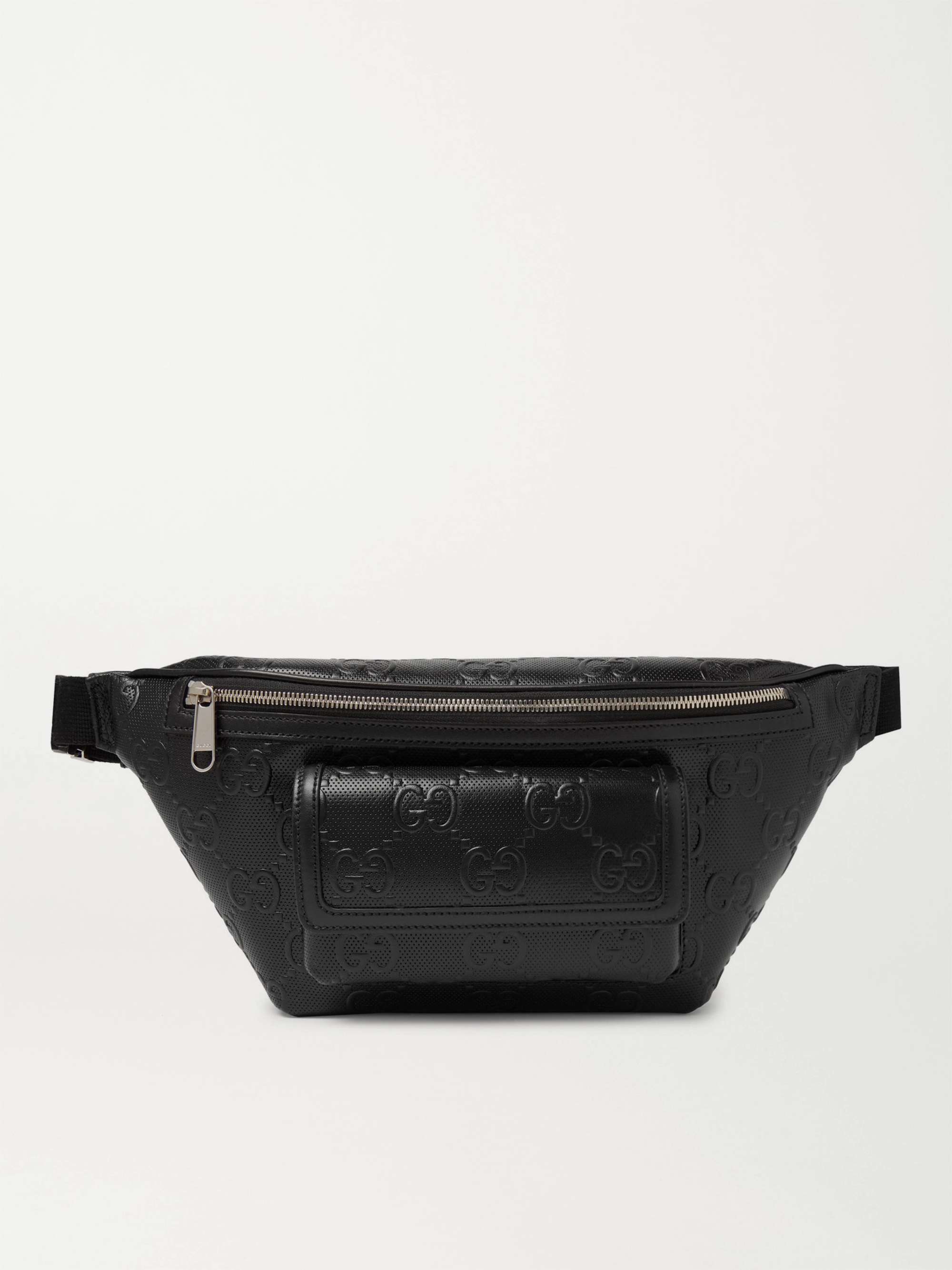 GUCCI Logo-Embossed Perforated Leather Belt Bag | MR PORTER GUCCI Logo-Embossed Perforated Leather Belt Bag | MR PORTER