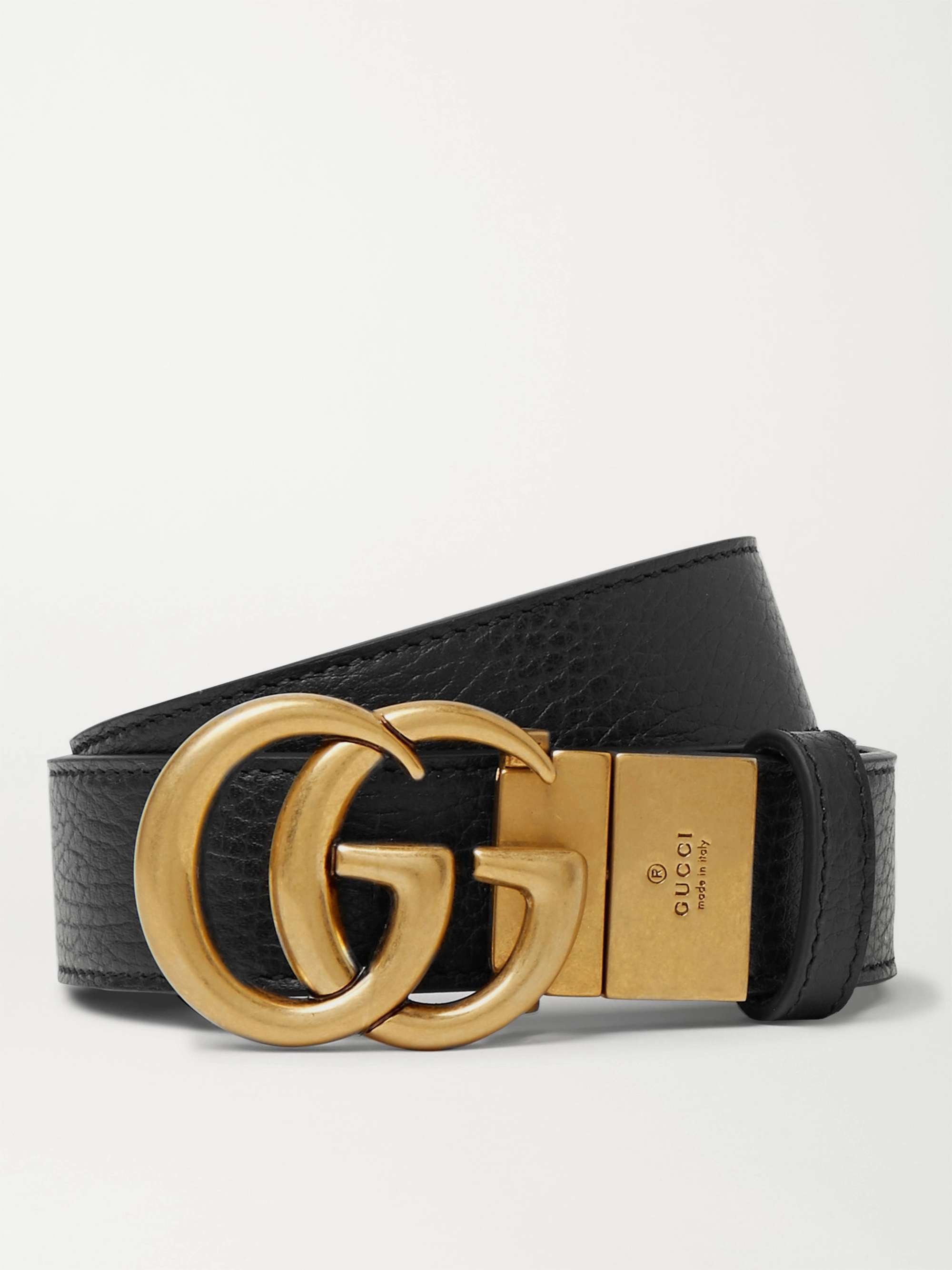 SAINT LAURENT 3cm Full-Grain Leather Belt for Men