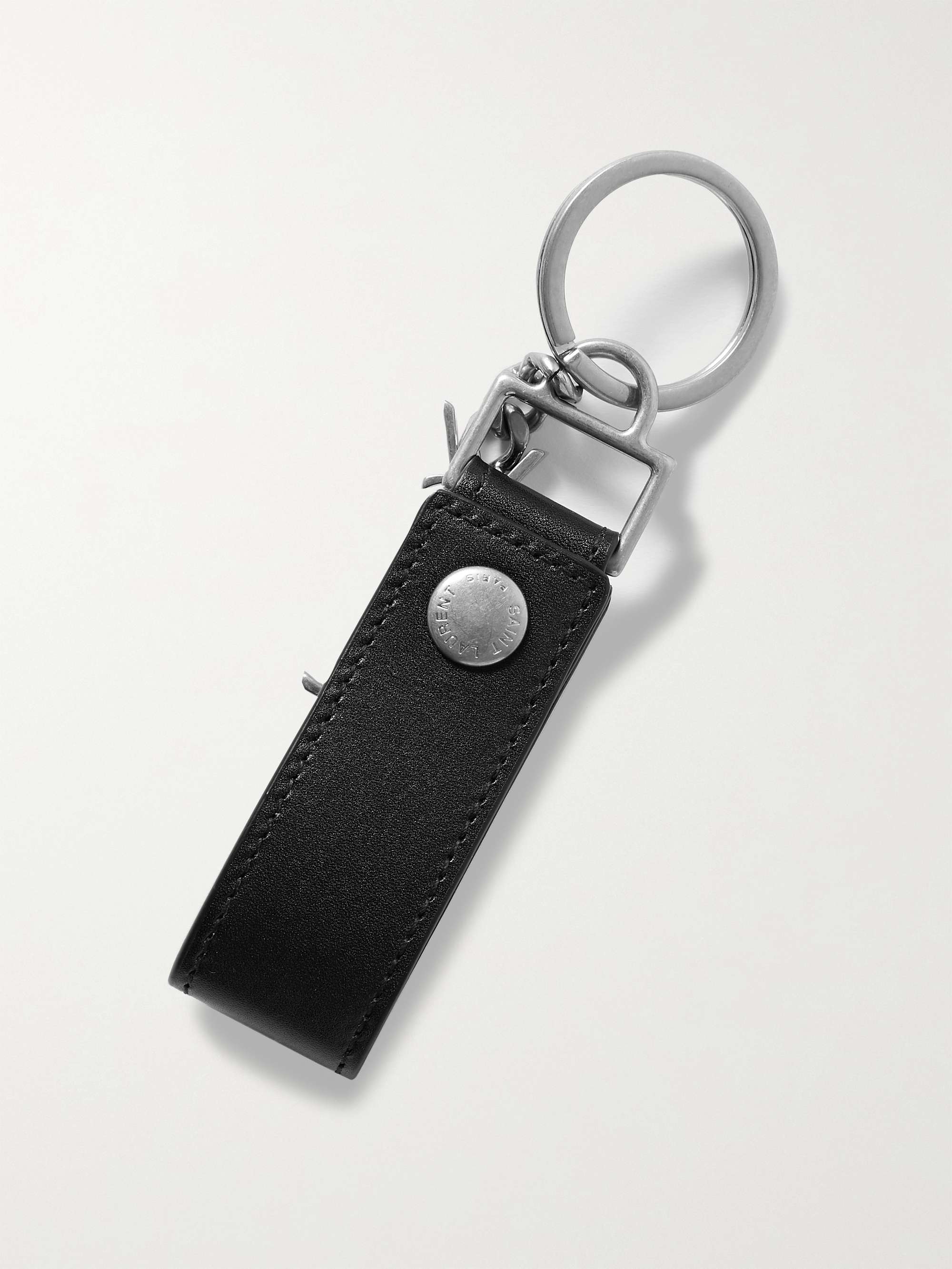 Monogram leather keyring - Saint Laurent - Men | Luisaviaroma