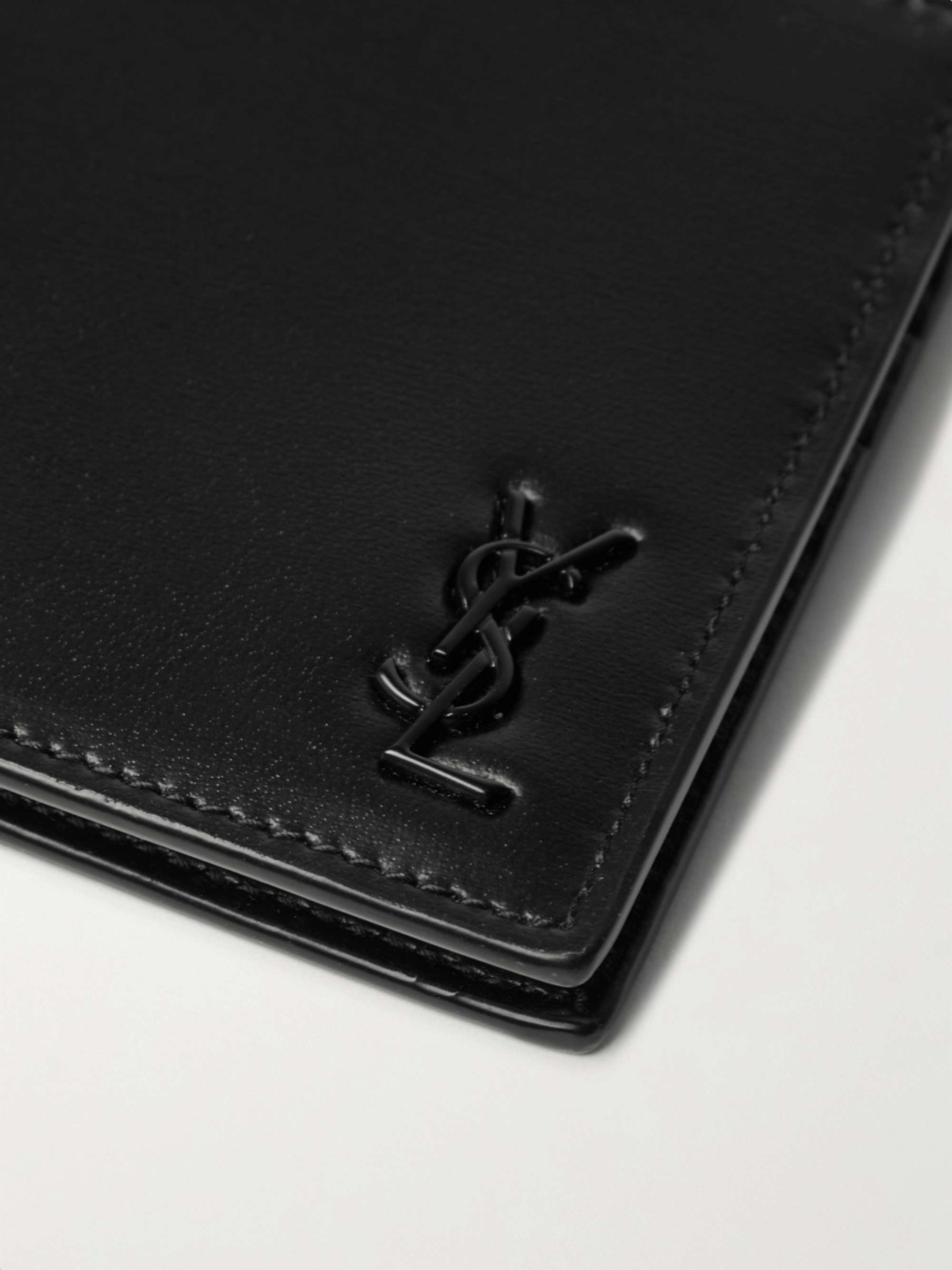 Saint Laurent Portadoll leather money clip wallet - ShopStyle