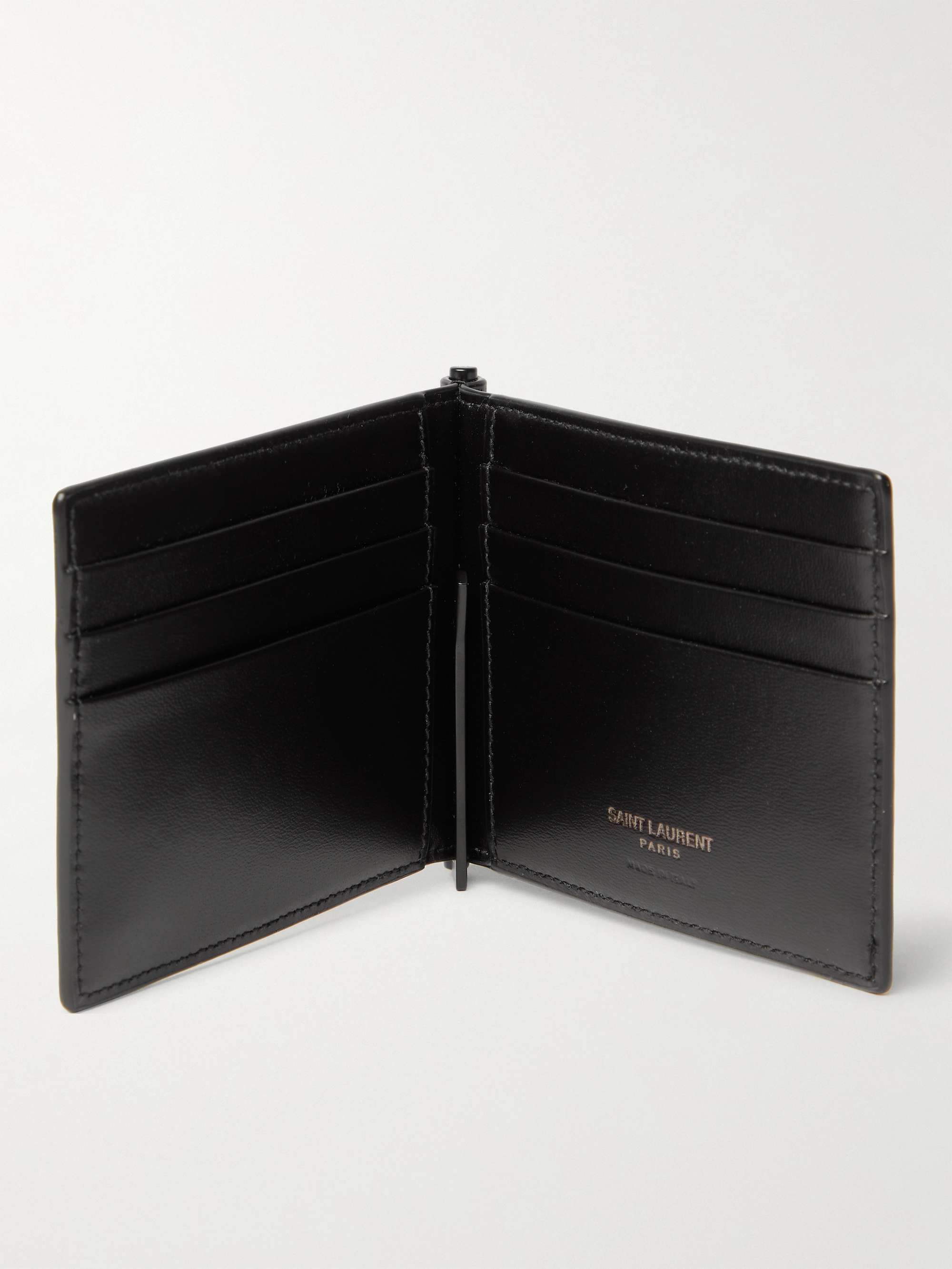 Saint Laurent Portadoll leather money clip wallet - ShopStyle