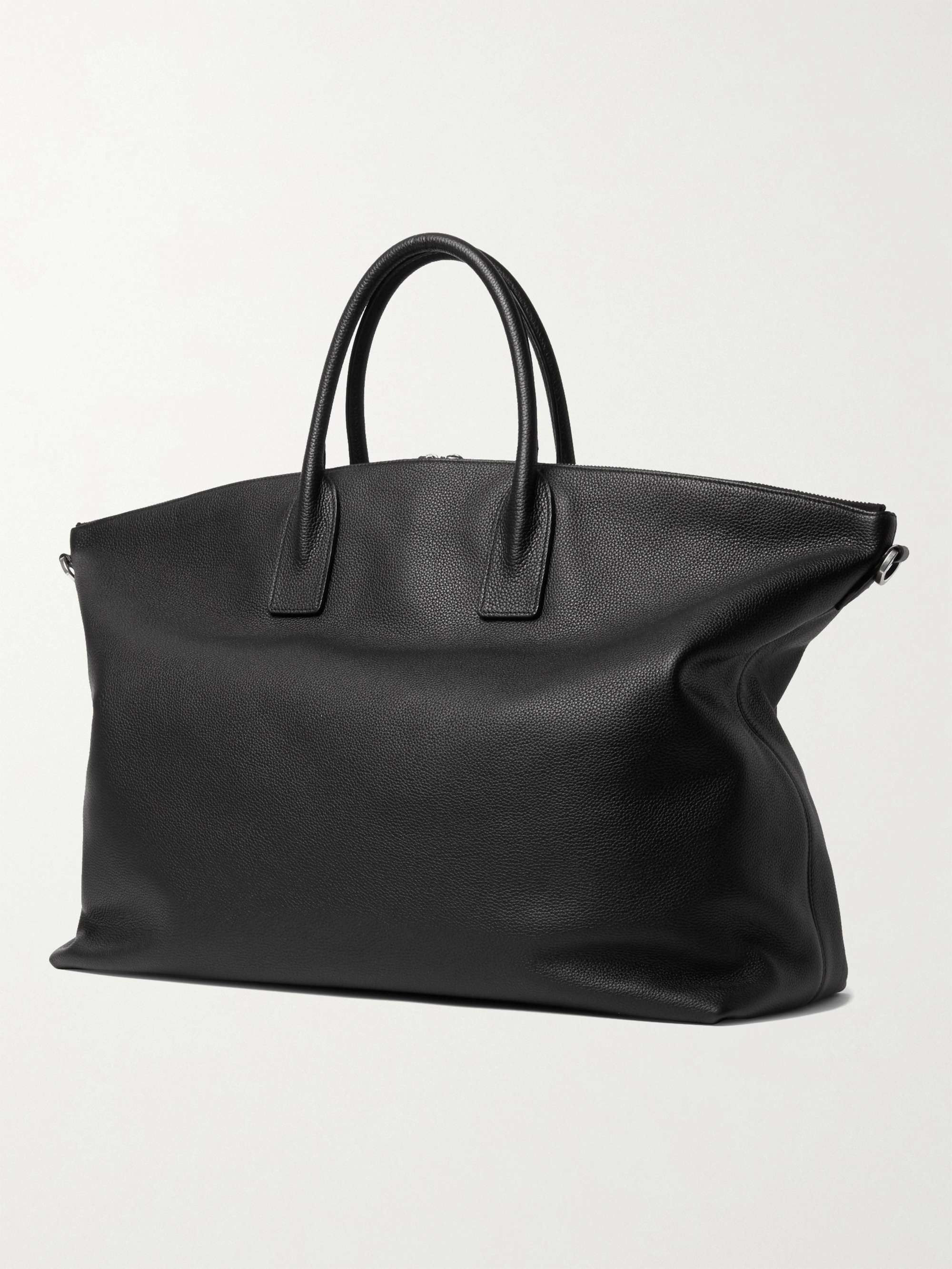 SAINT LAURENT Full-Grain Leather Tote Bag