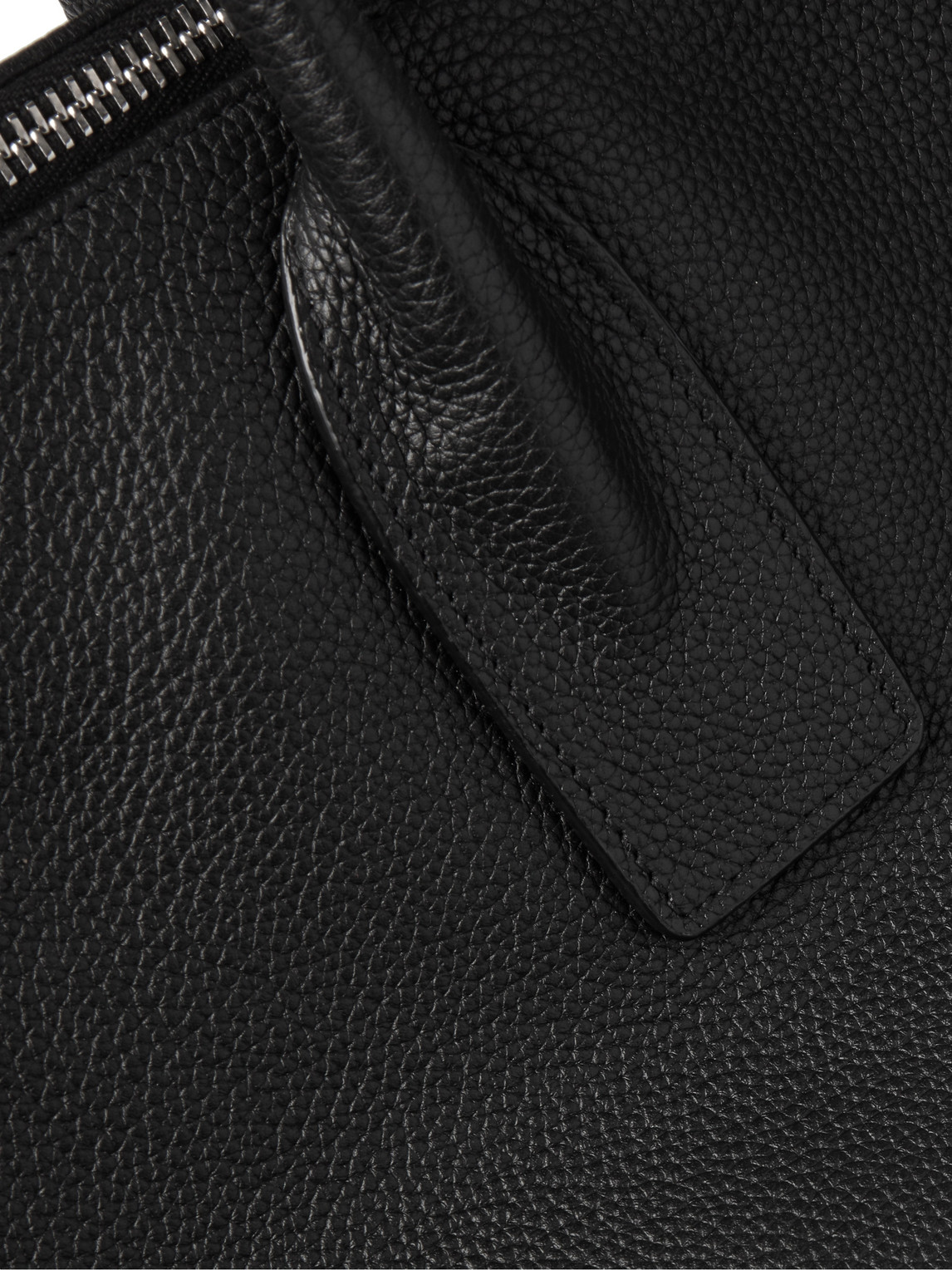 Saint Laurent Full-grain Leather Tote Bag In Black
