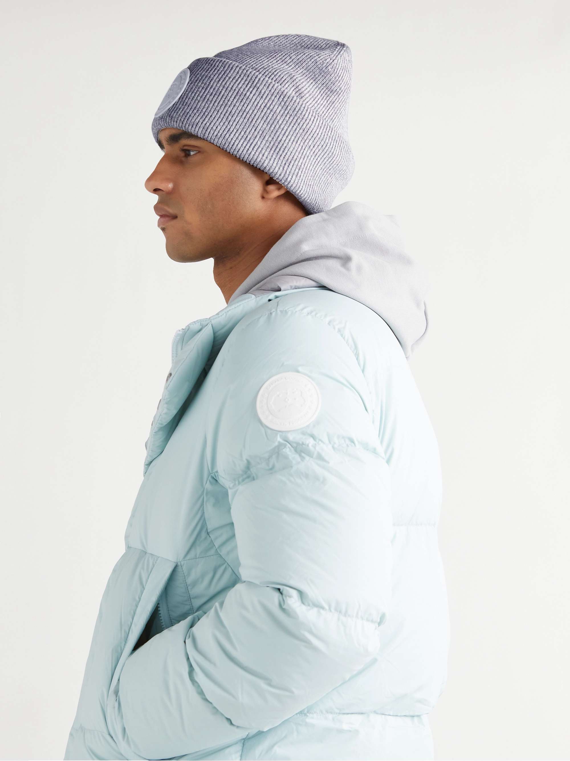 CANADA GOOSE Logo-Appliquéd Ribbed Wool Beanie