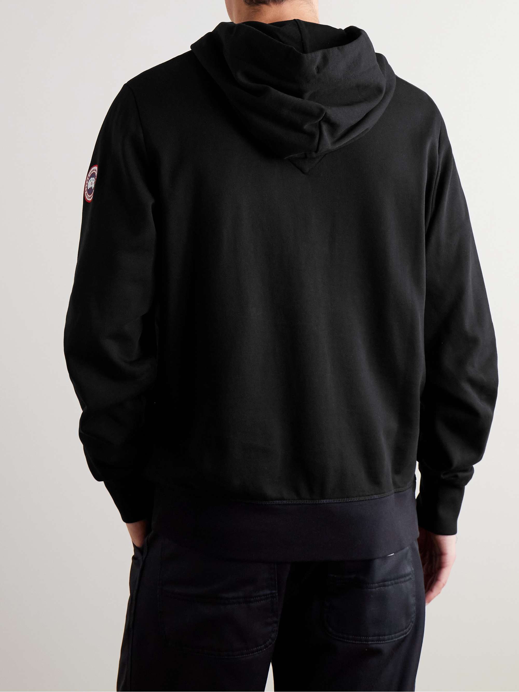 CANADA GOOSE Huron Logo-Appliquéd Organic Cotton-Jersey Hoodie