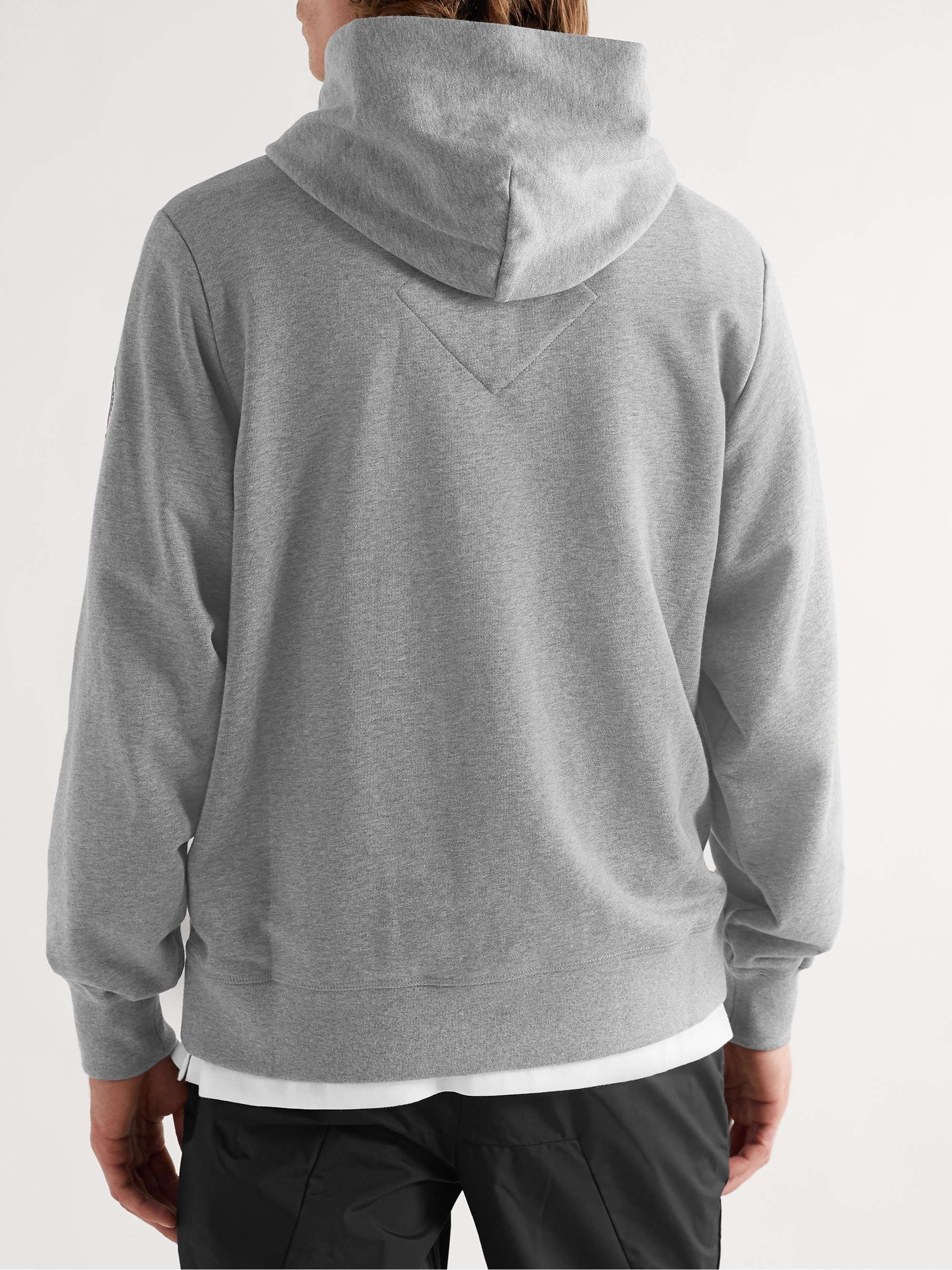 CANADA GOOSE Huron Logo-Appliquéd Organic Cotton-Jersey Hoodie