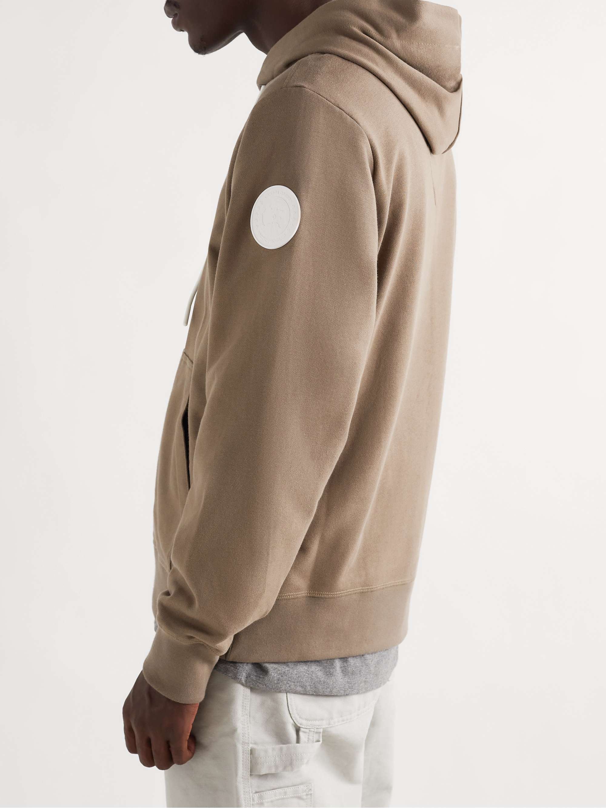 CANADA GOOSE Huron Logo-Appliquéd Organic Cotton-Jersey Hoodie