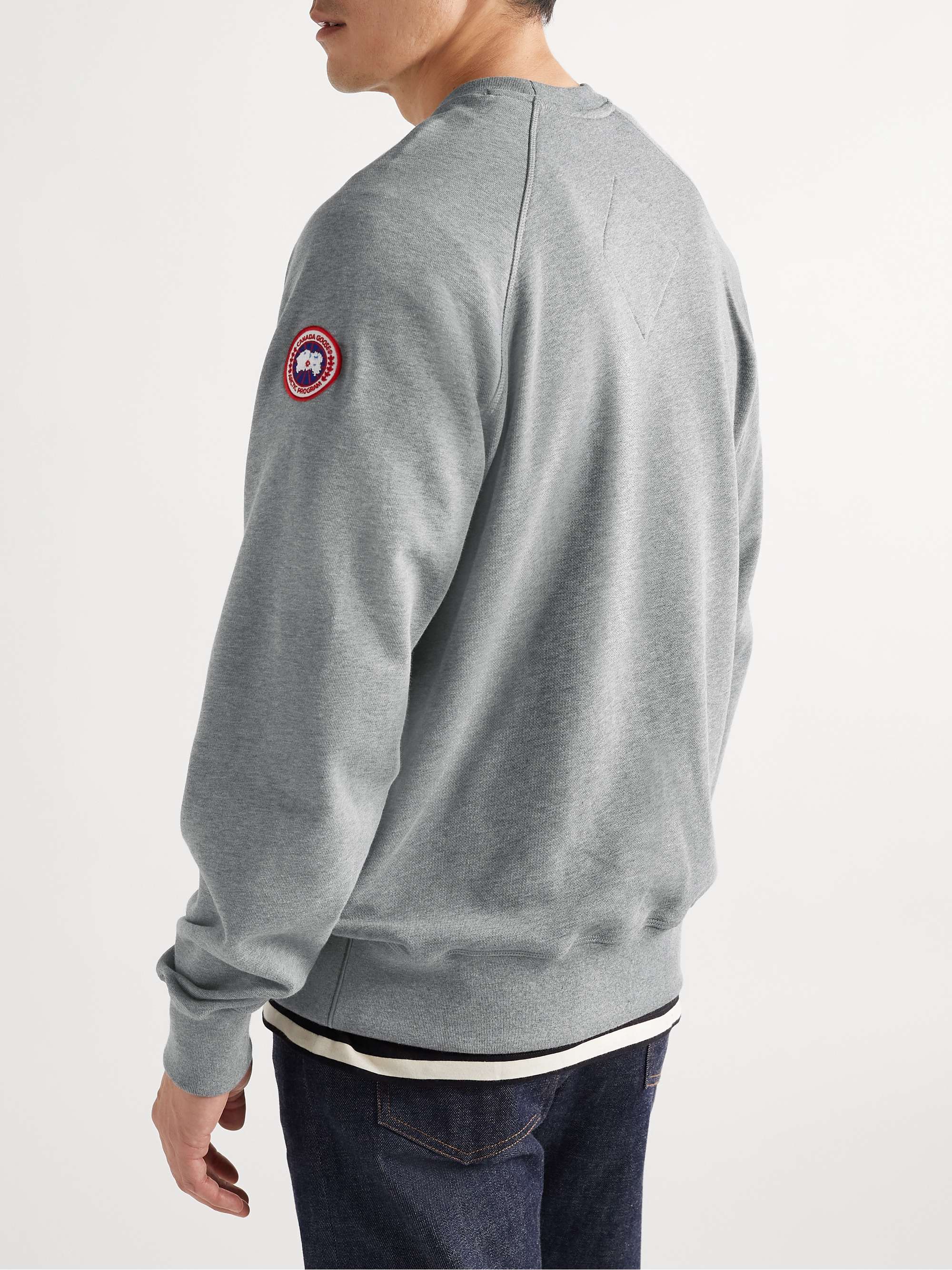 CANADA GOOSE Huron Logo-Appliquéd Cotton-Jersey Sweatshirt