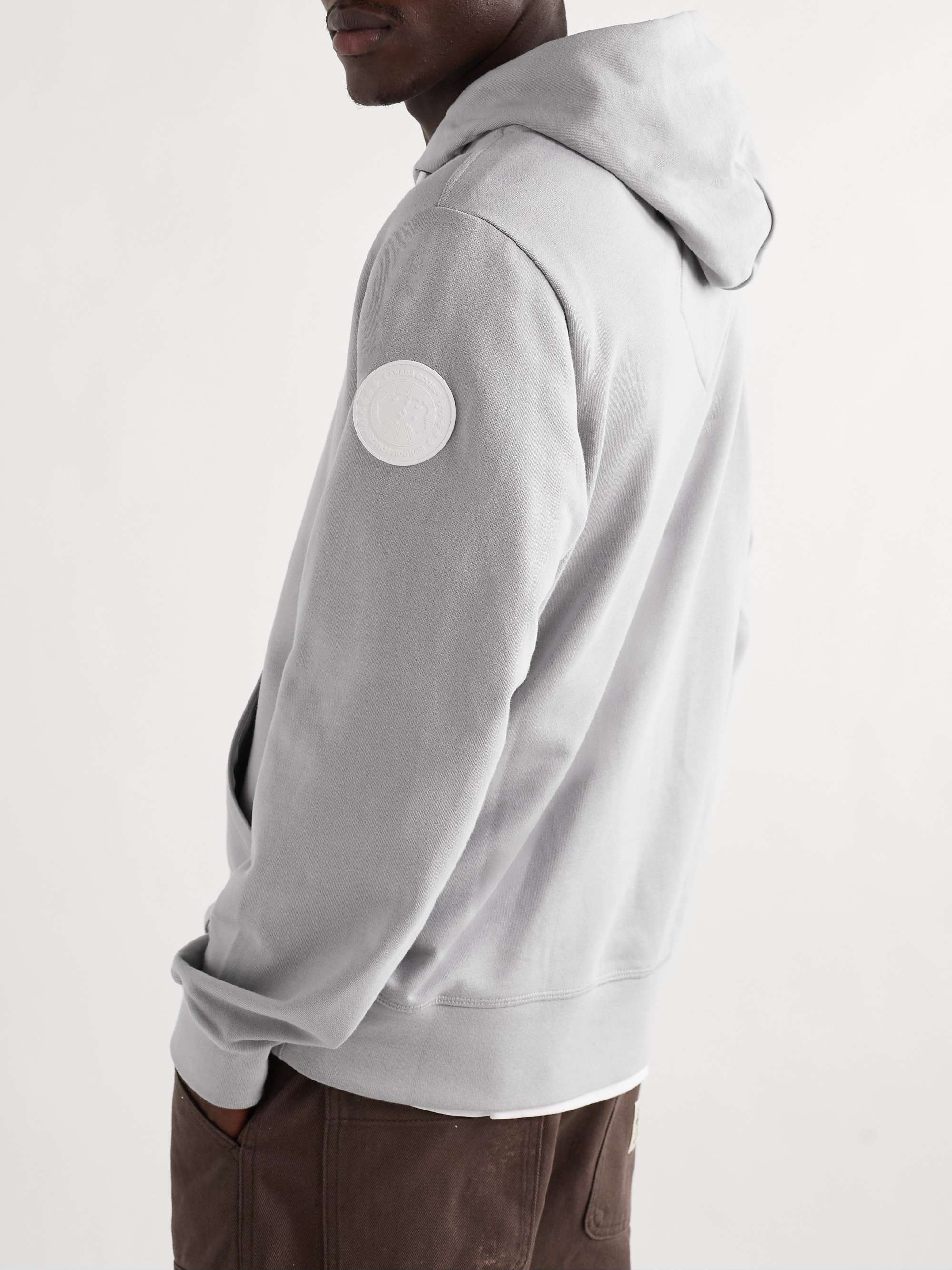 CANADA GOOSE Huron Logo-Appliquéd Organic Cotton-Jersey Hoodie