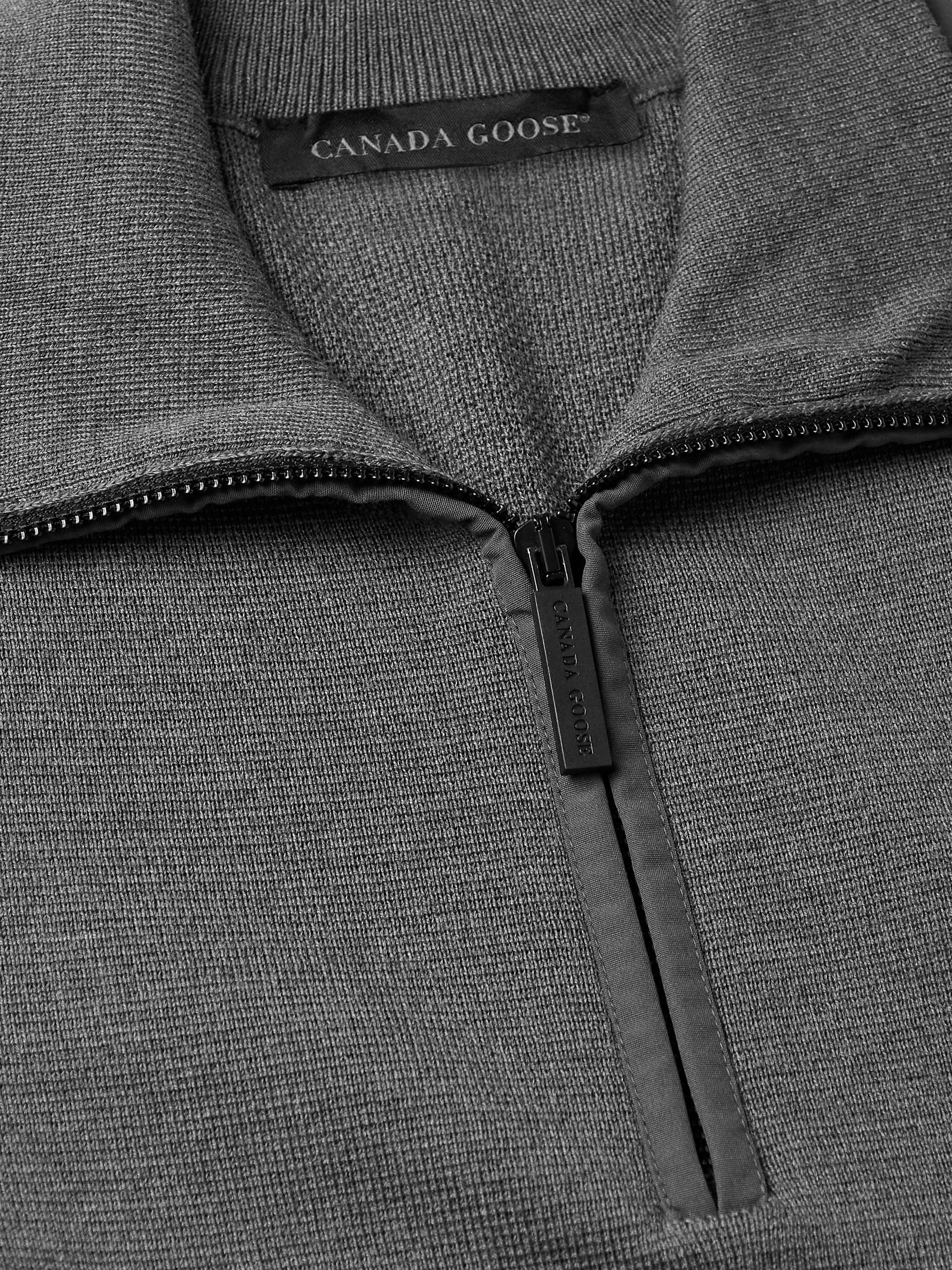 CANADA GOOSE Stormont Slim-Fit CORDURA-Trimmed Merino Wool Half-Zip Sweater