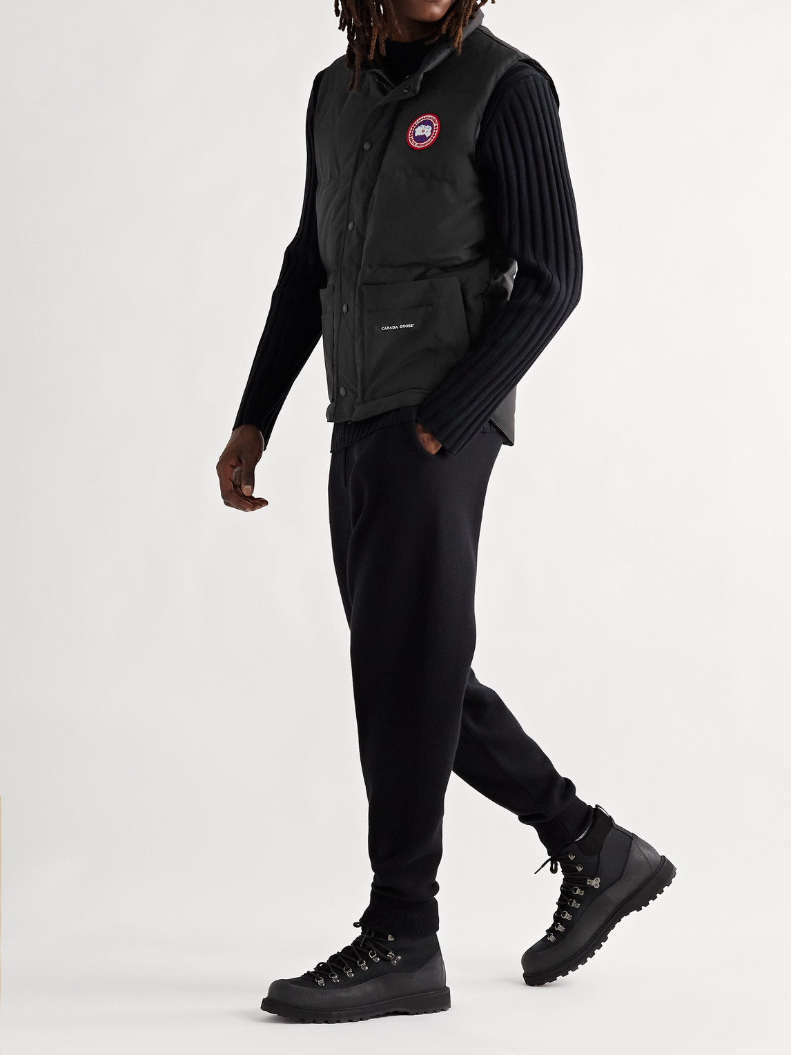 Shop Canada Goose Slim-fit Freestyle Crew Quilted Arctic Tech Down Gilet In Black