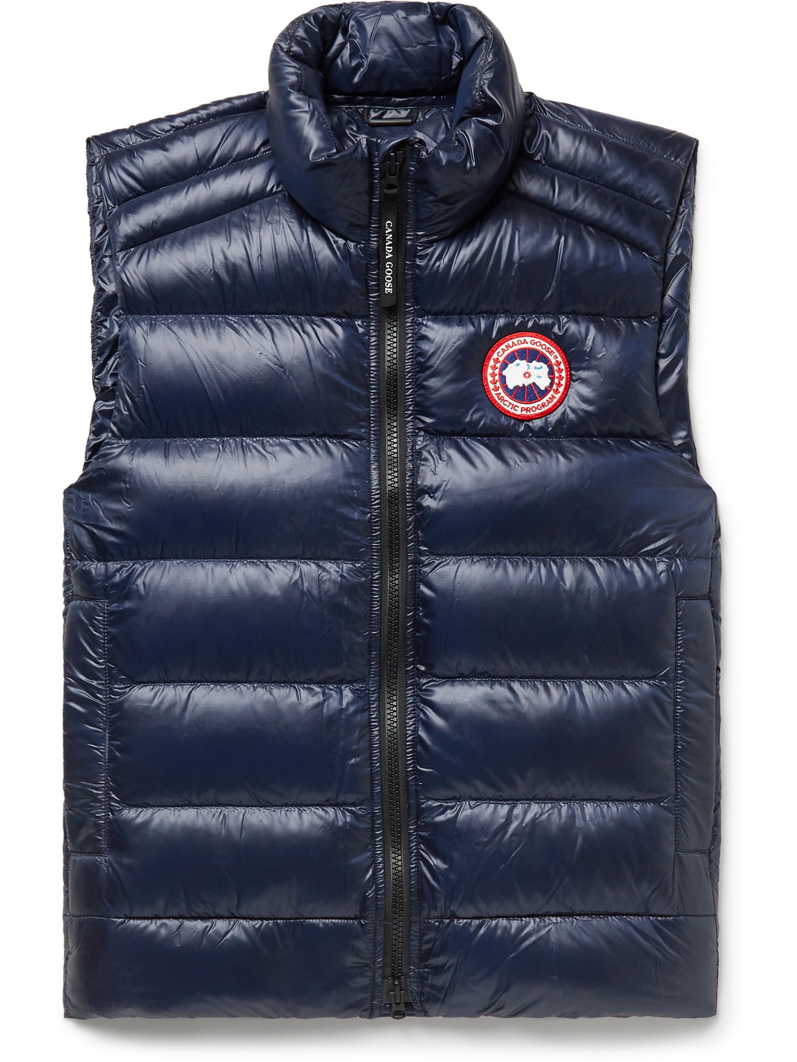 Shop Canada Goose Crofton Slim-fit Quilted Recycled Nylon-ripstop Down Gilet In Blue