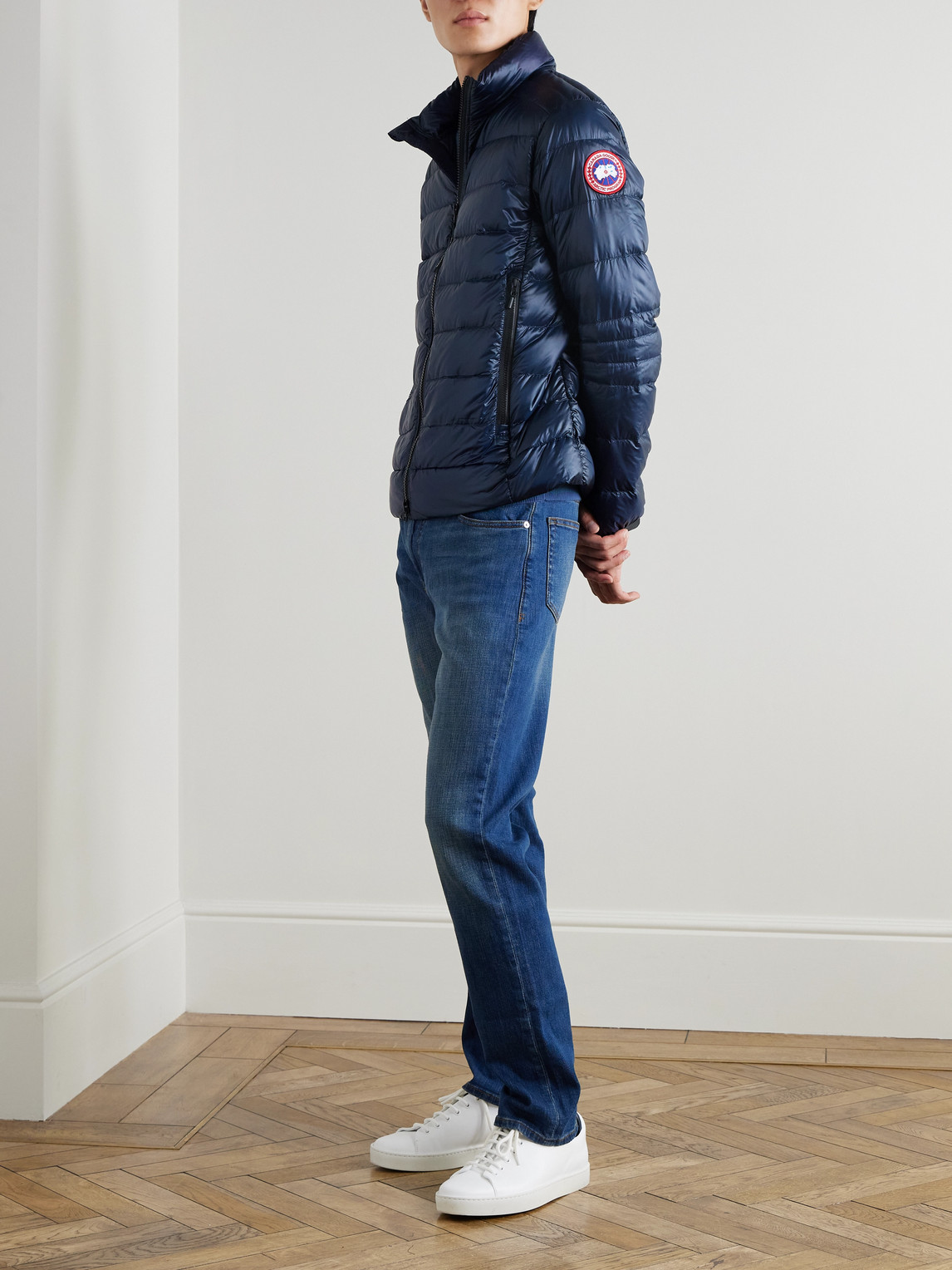 Canada Goose Crofton Slim-fit Quilted Recycled Nylon-ripstop Down Jacket In Blue