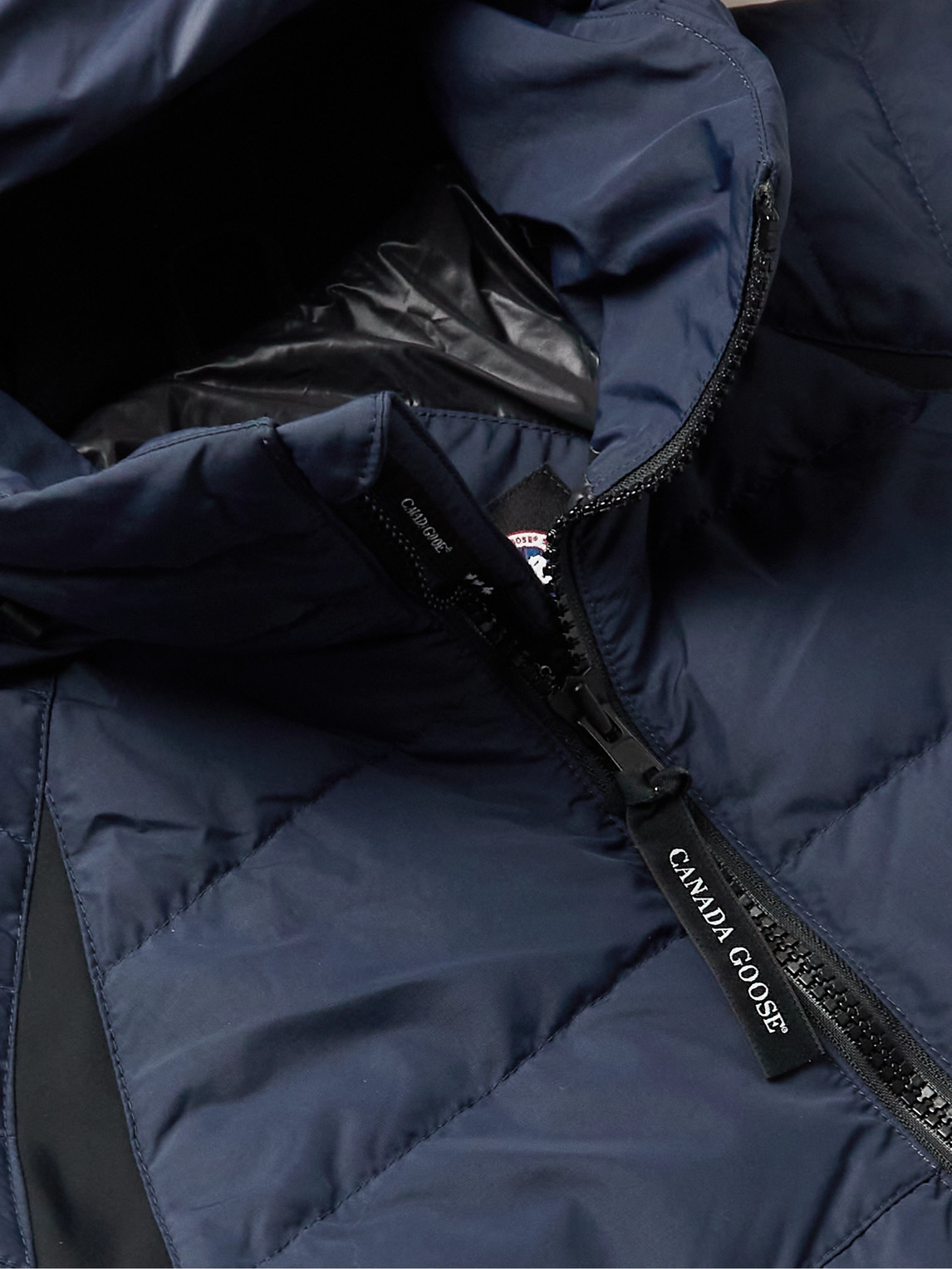 Canada Goose Hybridge Quilted Nylon Hooded Down Jacket In Blue