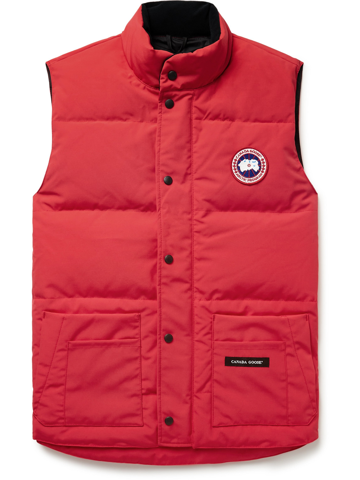 Shop Canada Goose Slim-fit Freestyle Crew Quilted Arctic Tech Down Gilet In Red