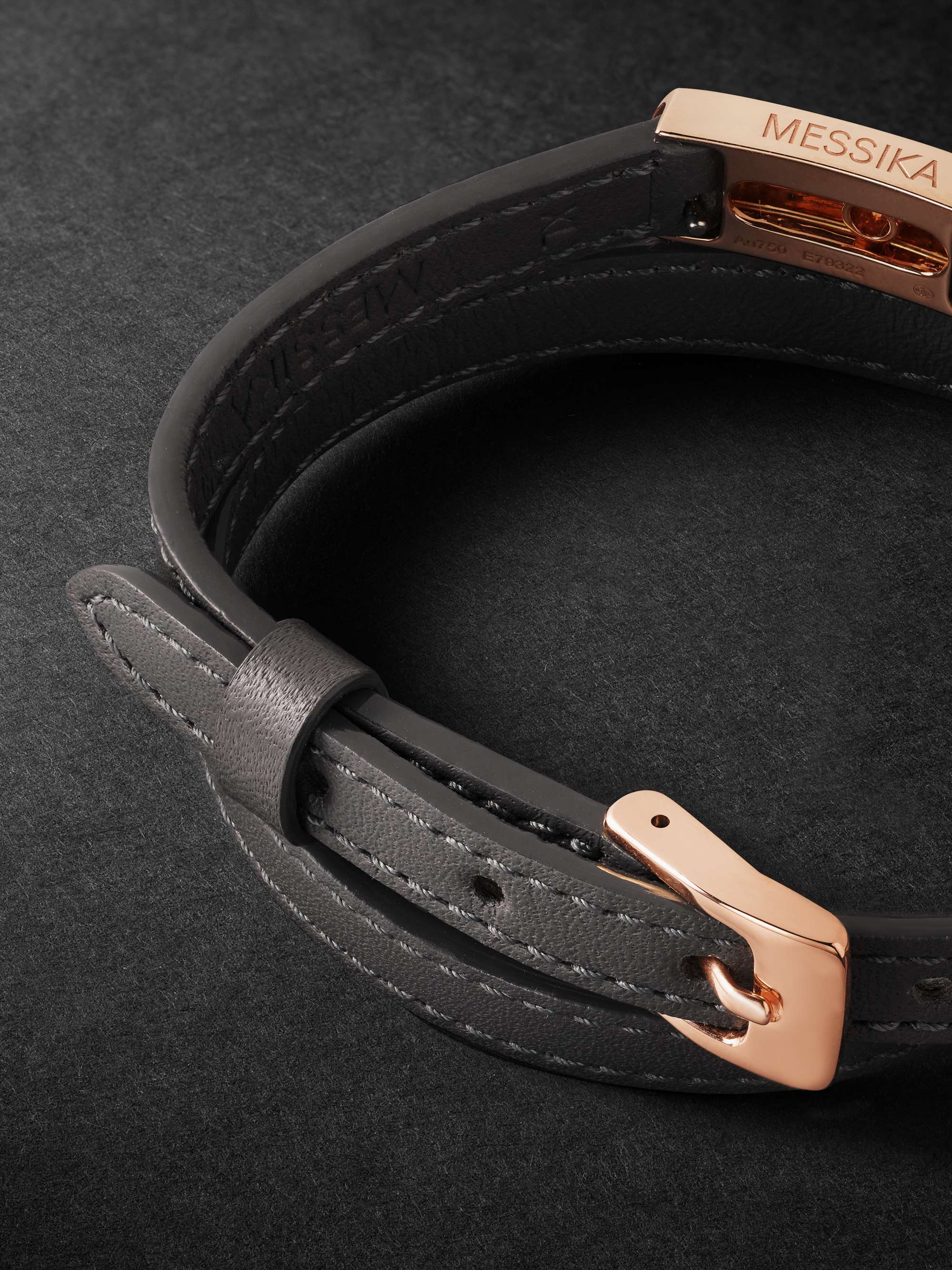 MESSIKA My Move Gold, Diamond and Leather Bracelet