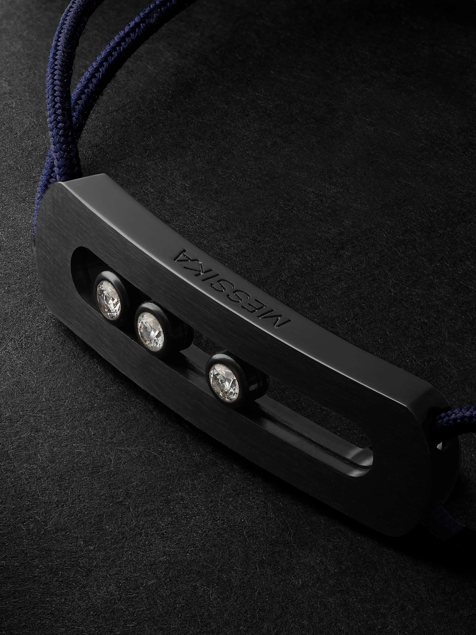 MESSIKA Move Graphite Titanium, Diamond and Cord Bracelet