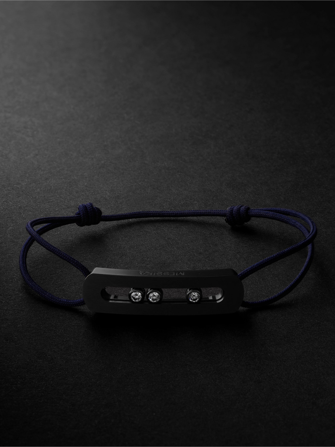 Move Graphite Titanium, Diamond and Cord Bracelet