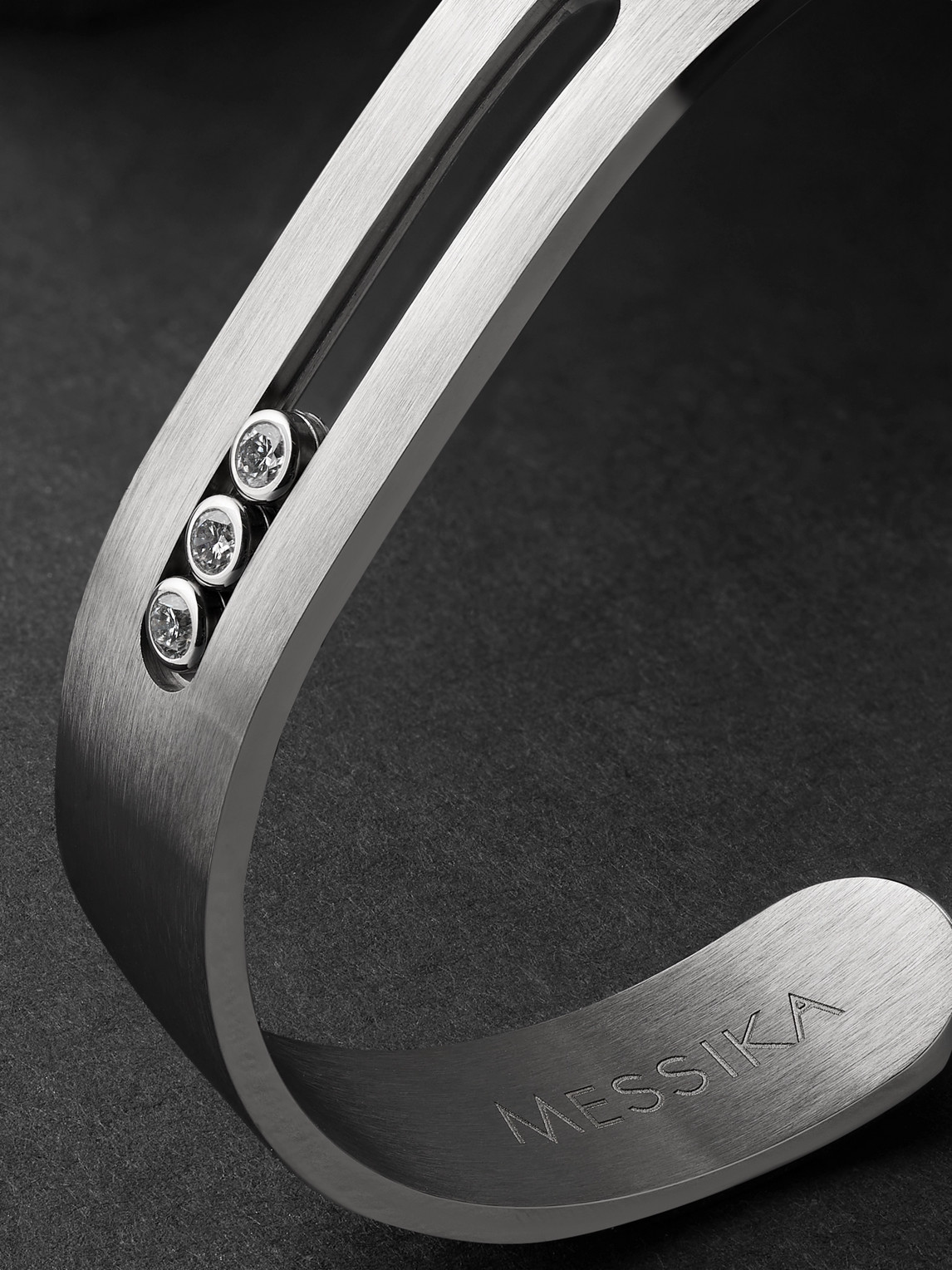 Messika Move Titanium Diamond Cuff In Silver