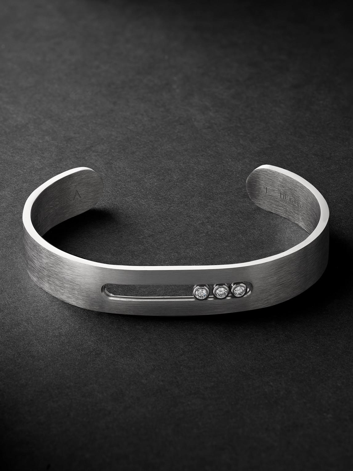 Messika Move Titanium Diamond Cuff In Silver