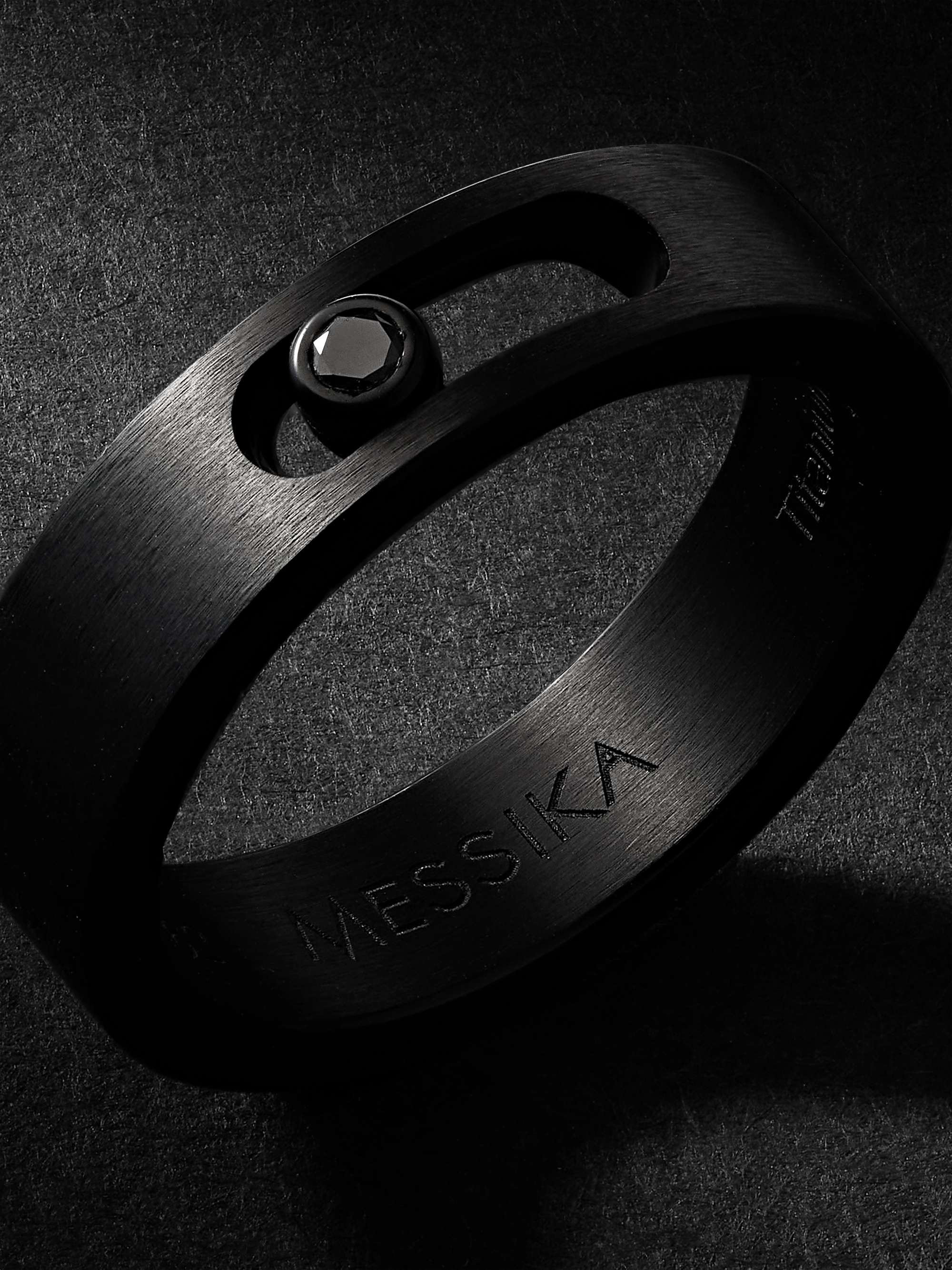 MESSIKA Move PM Blackened Titanium Diamond Ring