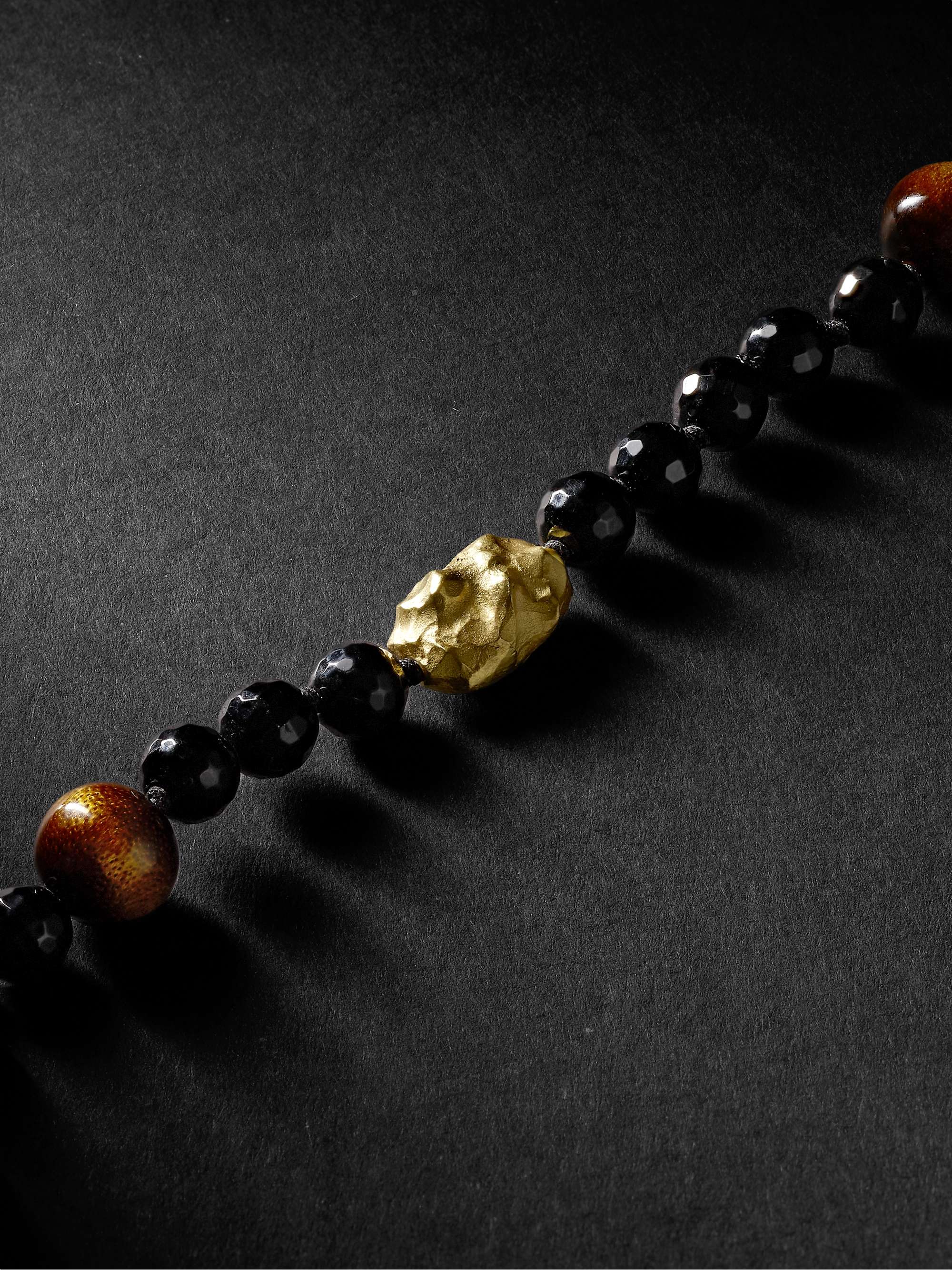 ELHANATI 18-Karat Gold, Coral and Onyx Bracelet