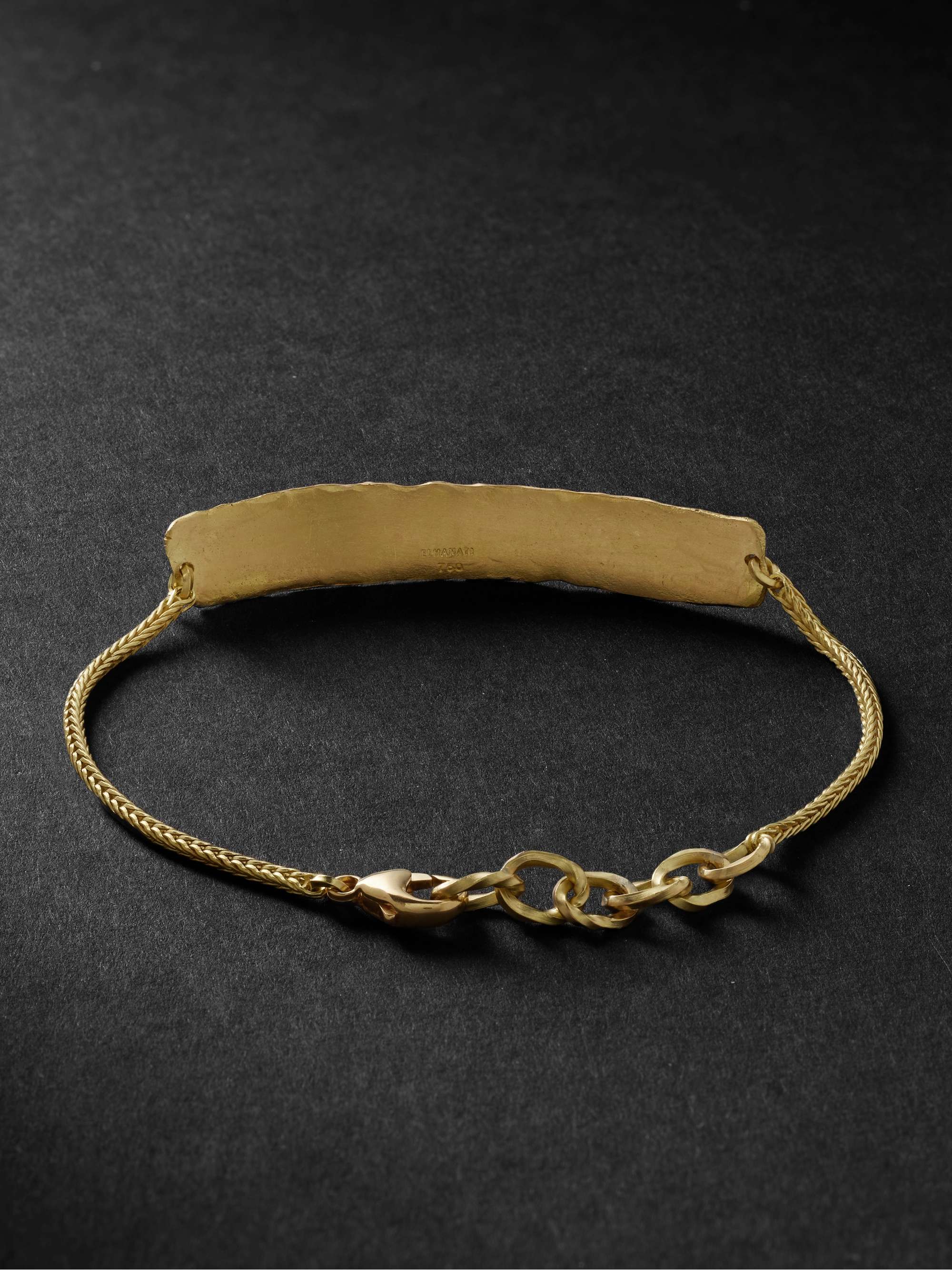 ELHANATI Mezuzah Hammered 18-Karat Recycled Gold Bracelet