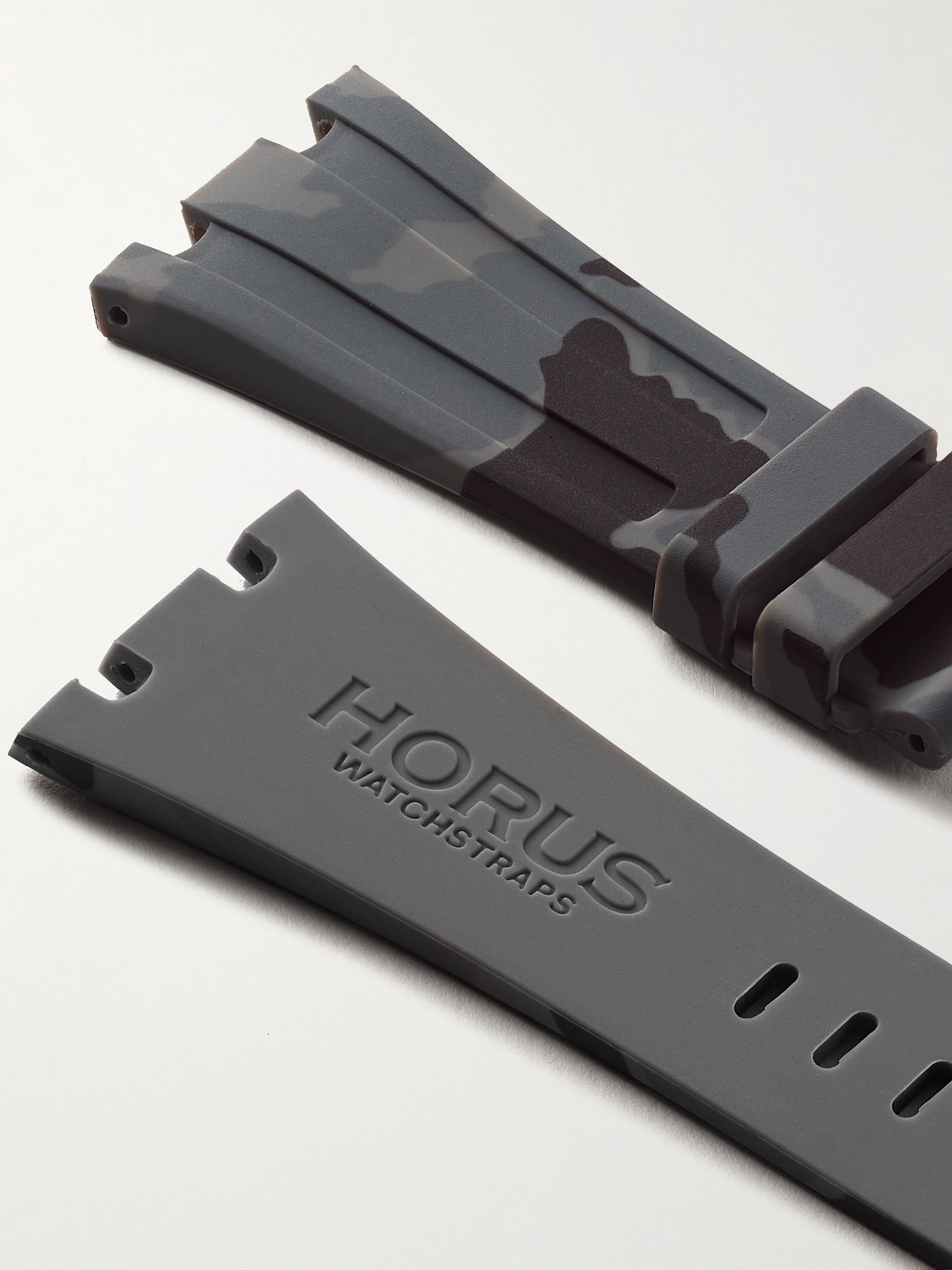 HORUS WATCH STRAPS Tang 44mm Camouflage-Print Rubber Watch Strap