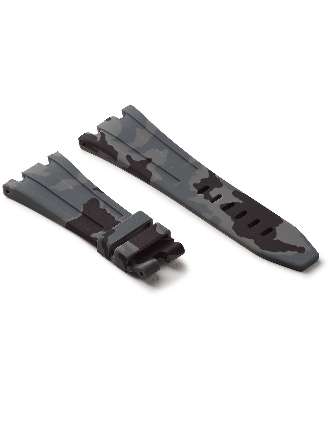 Horus Watch Straps Tang 42mm Camouflage-print Rubber Watch Strap In Gray