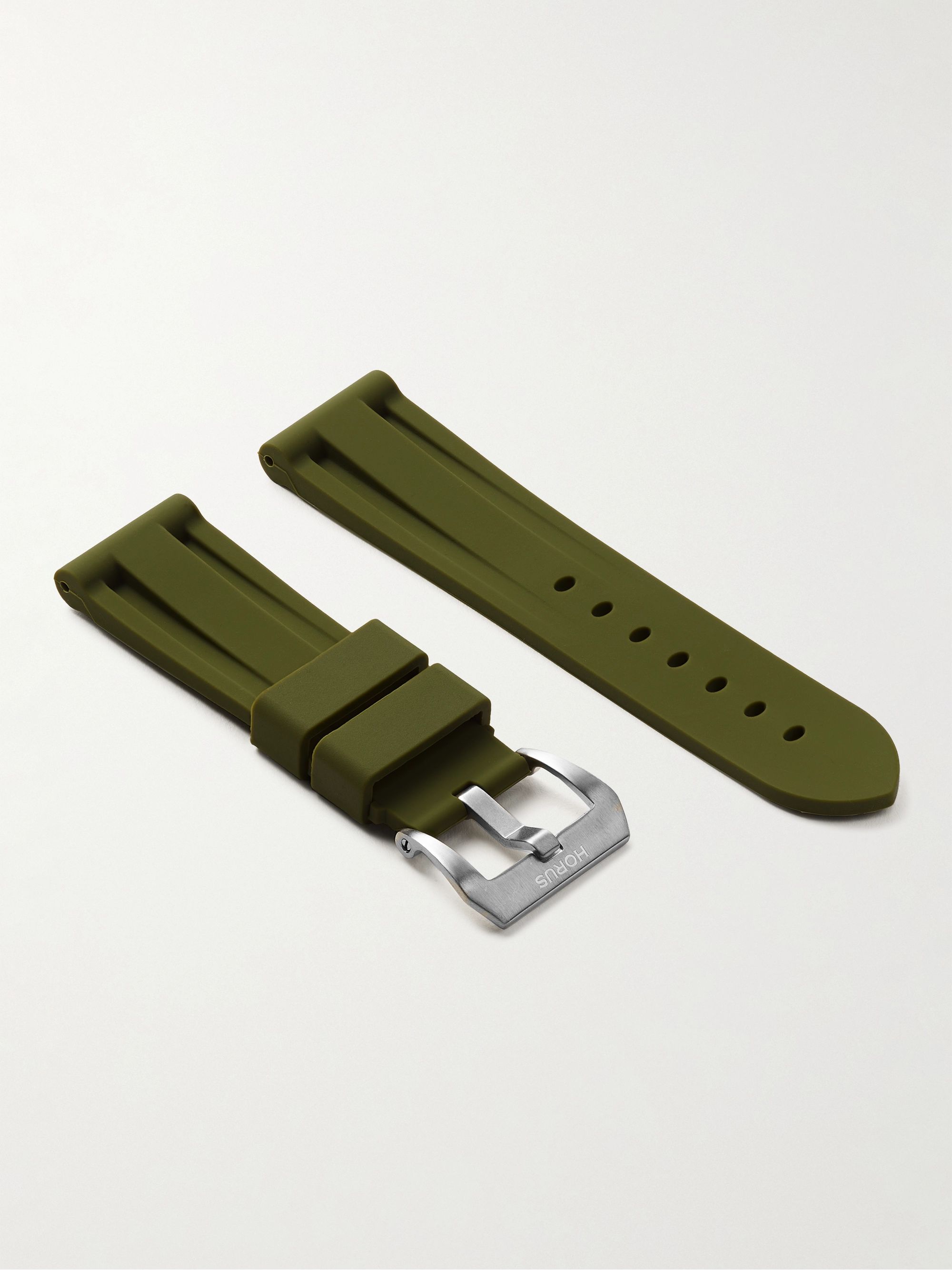 HORUS WATCH STRAPS 24mm Camouflage-Print Rubber Watch Strap