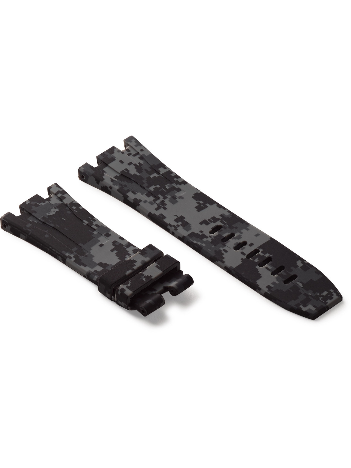 Horus Watch Straps Tang 44mm Camouflage-print Rubber Watch Strap In Gray