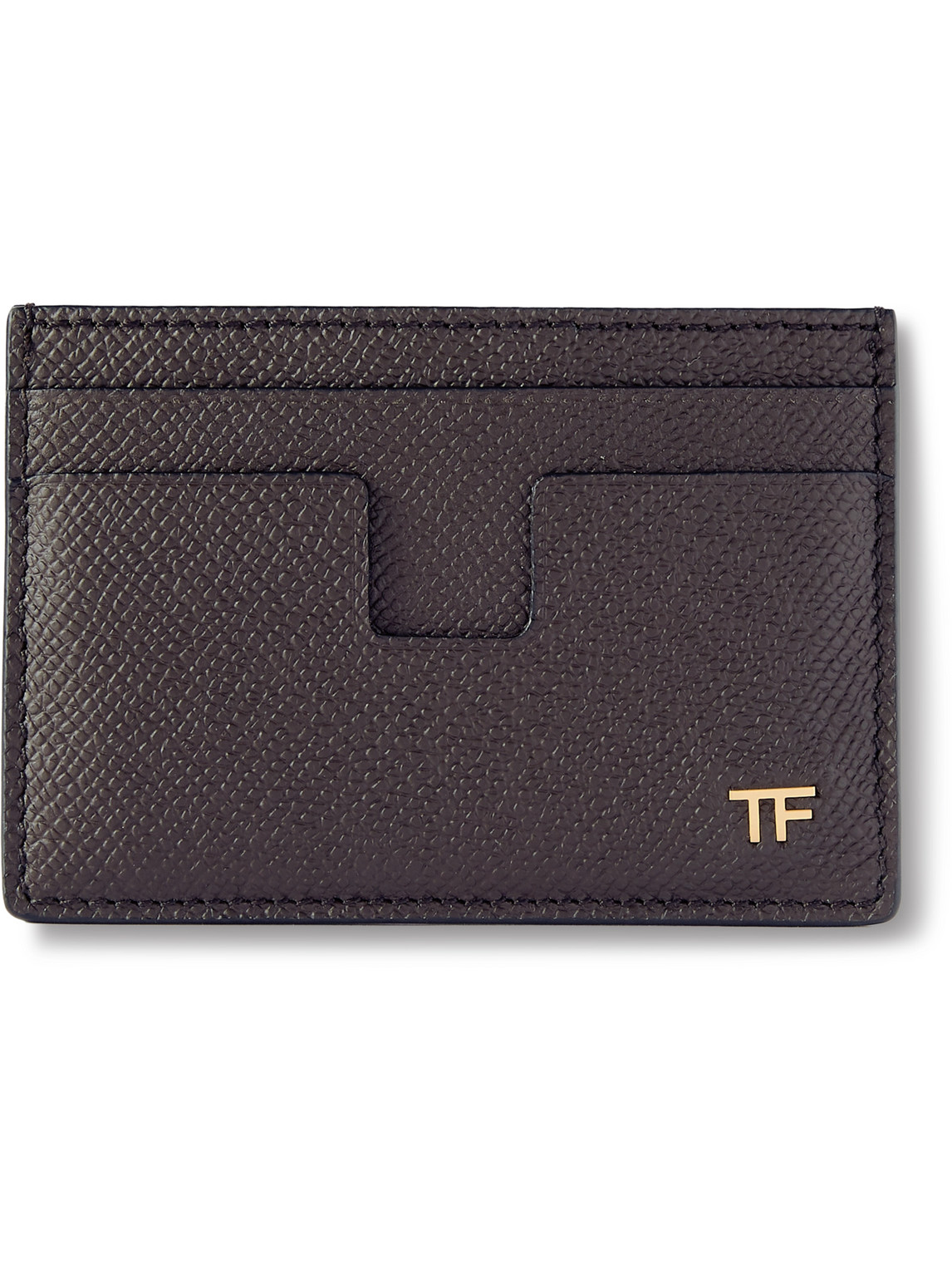 Tom Ford Pebble-grain Leather Cardholder In Brown