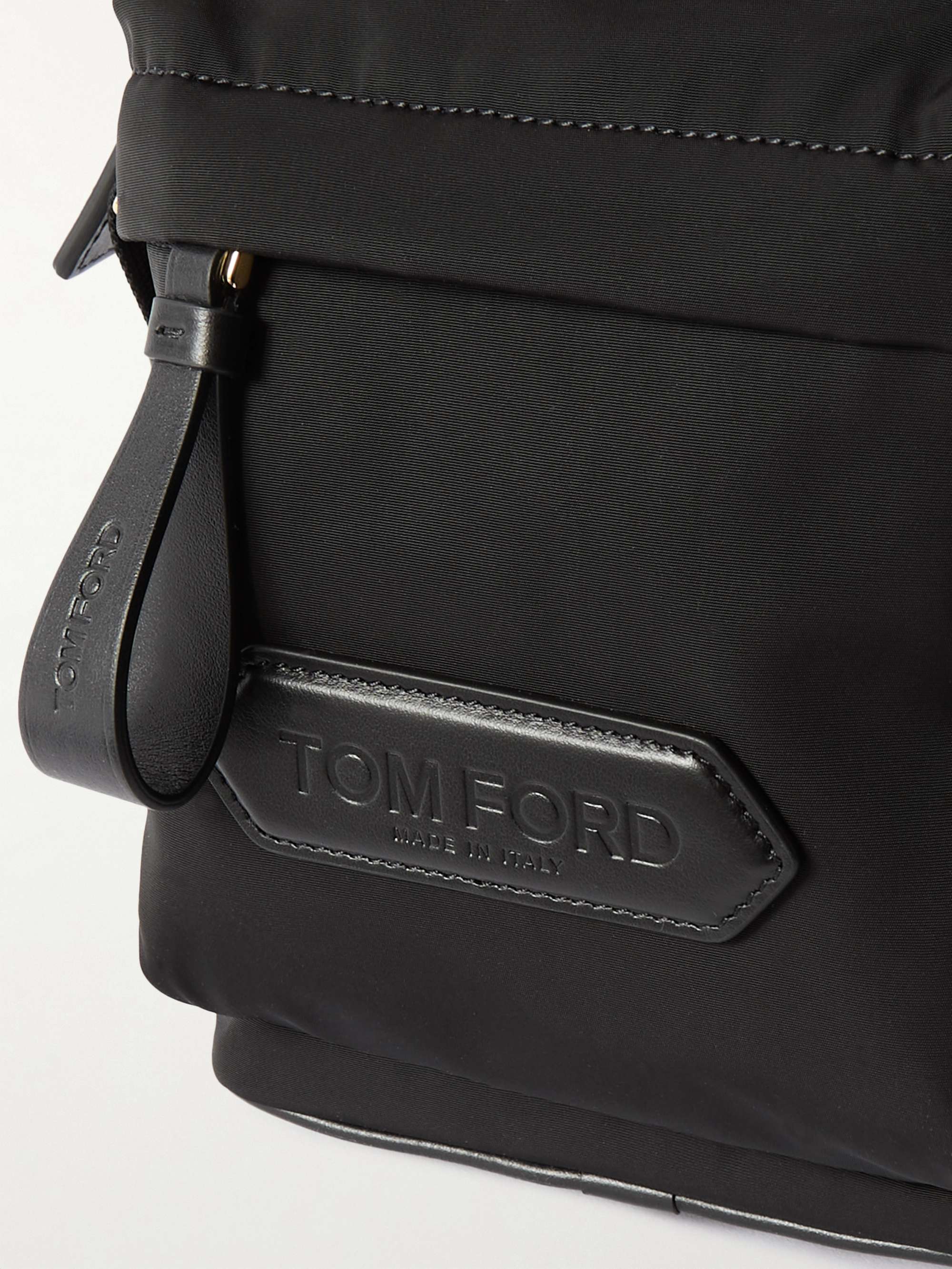 TOM FORD Leather-Trimmed Nylon Messenger Bag