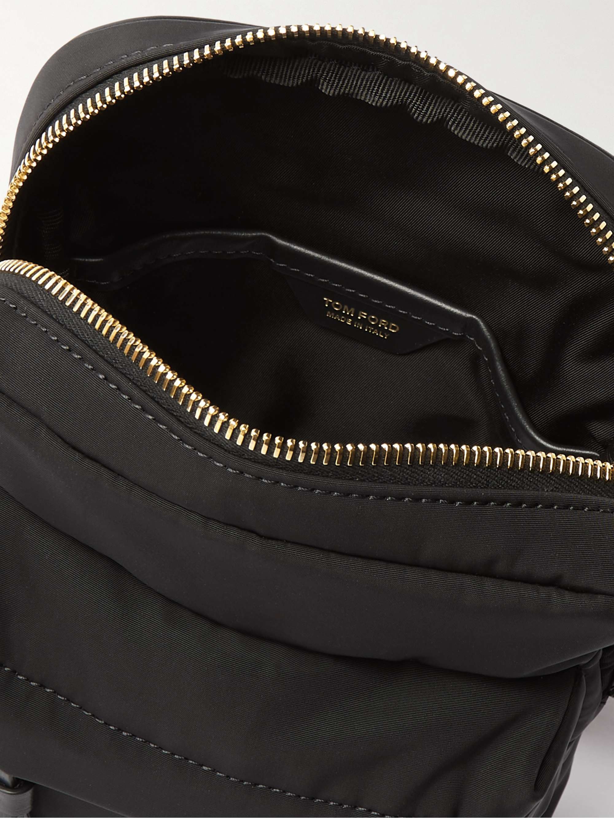 TOM FORD Leather-Trimmed Nylon Messenger Bag