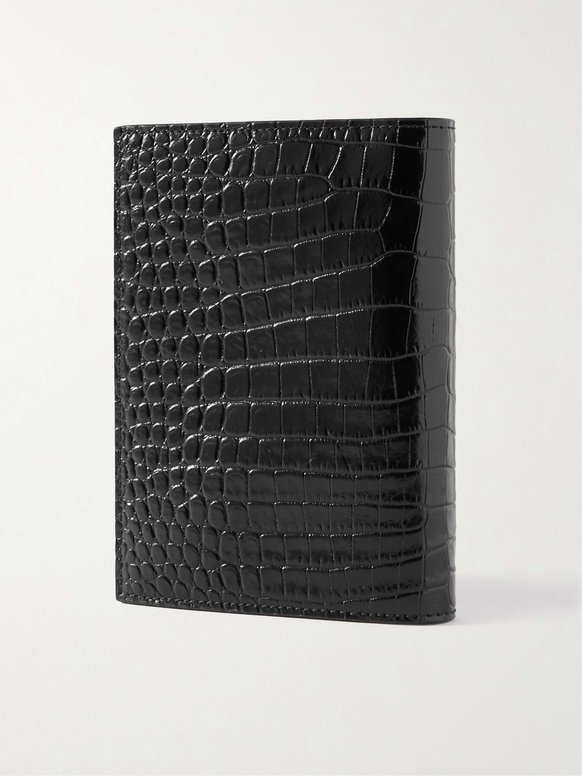 TOM FORD Croc-Effect Leather Passport Cover
