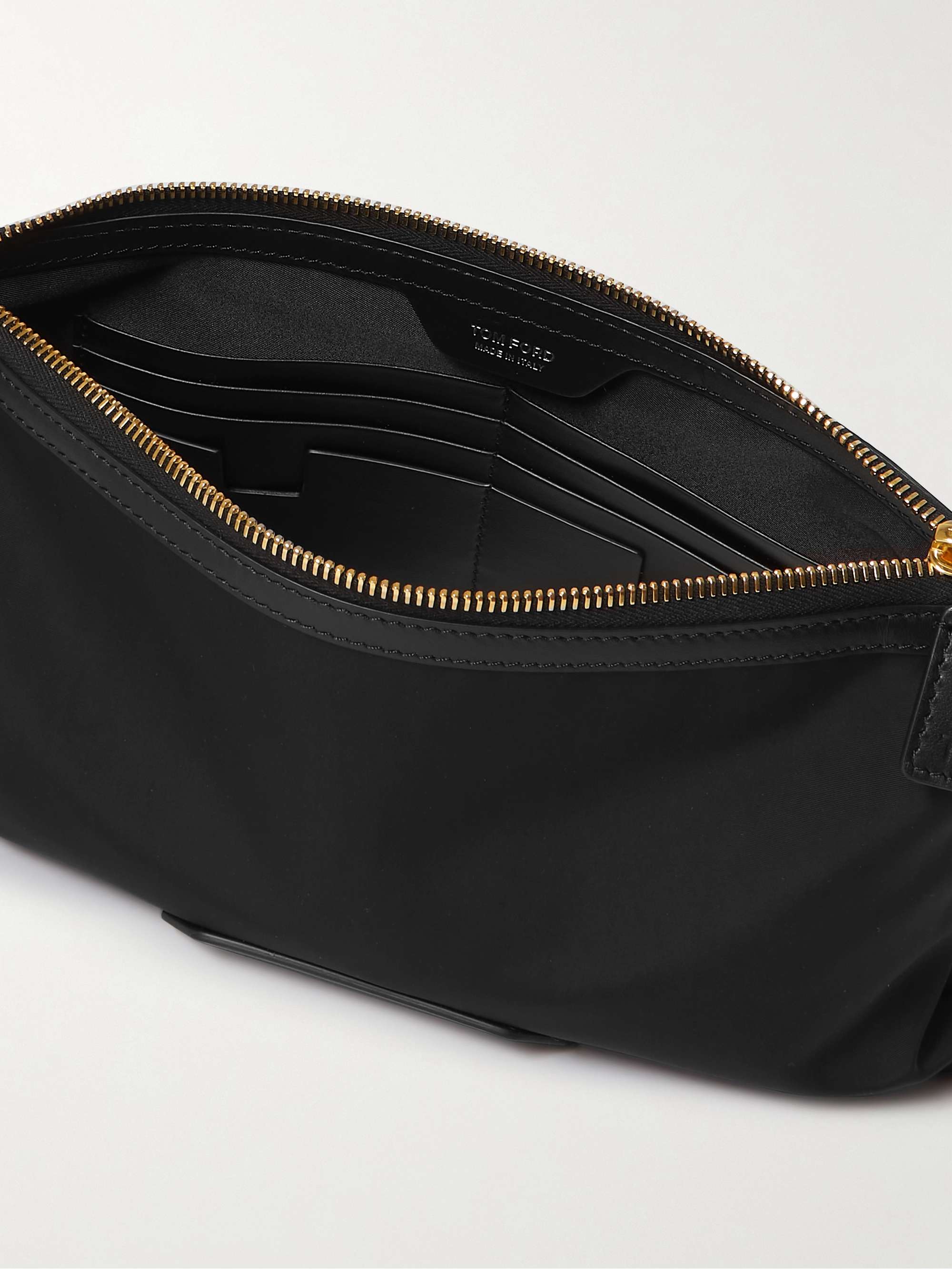 TOM FORD Leather-Trimmed Recycled Shell Pouch