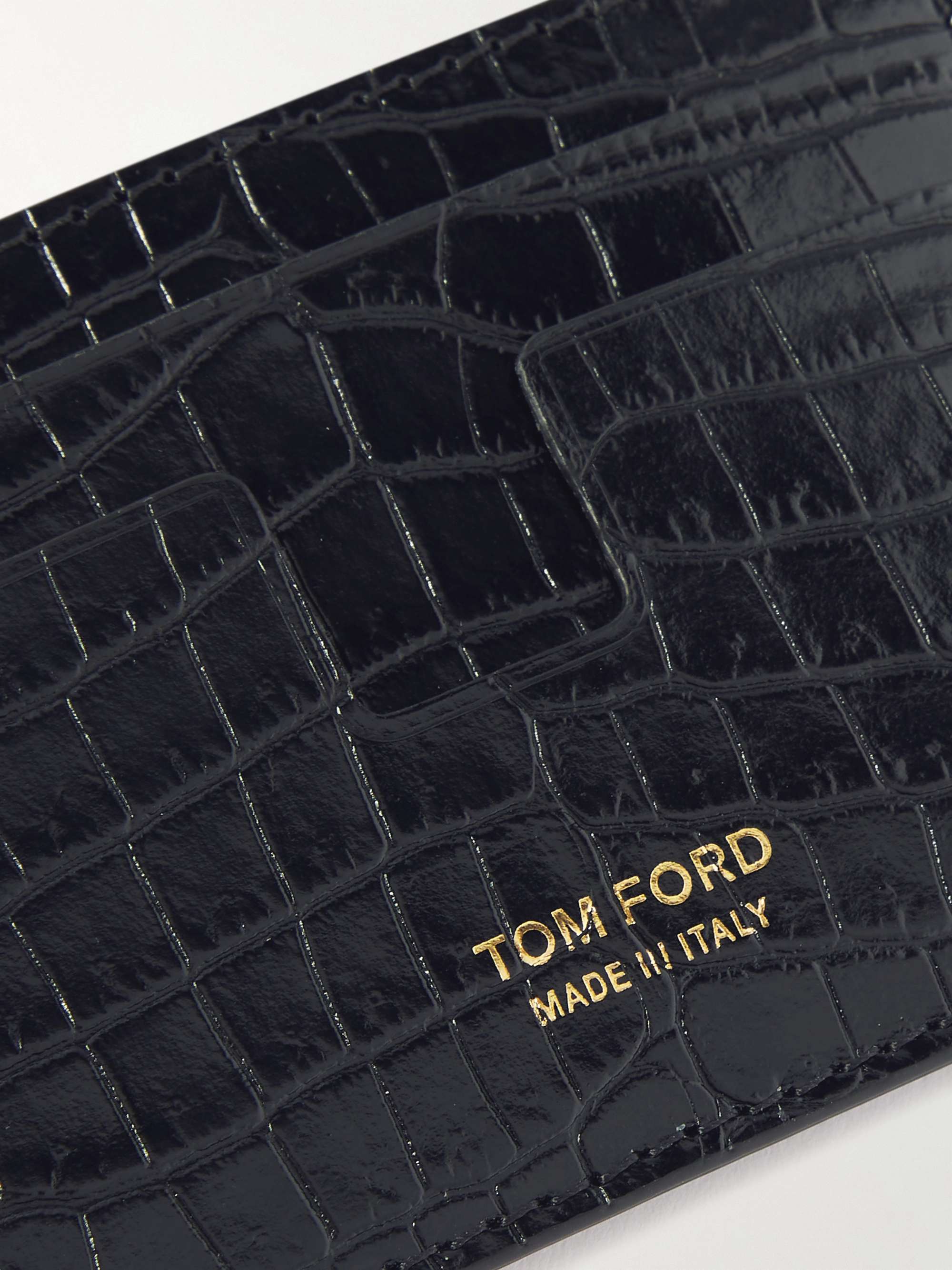 TOM FORD Croc-Effect Leather Cardholder