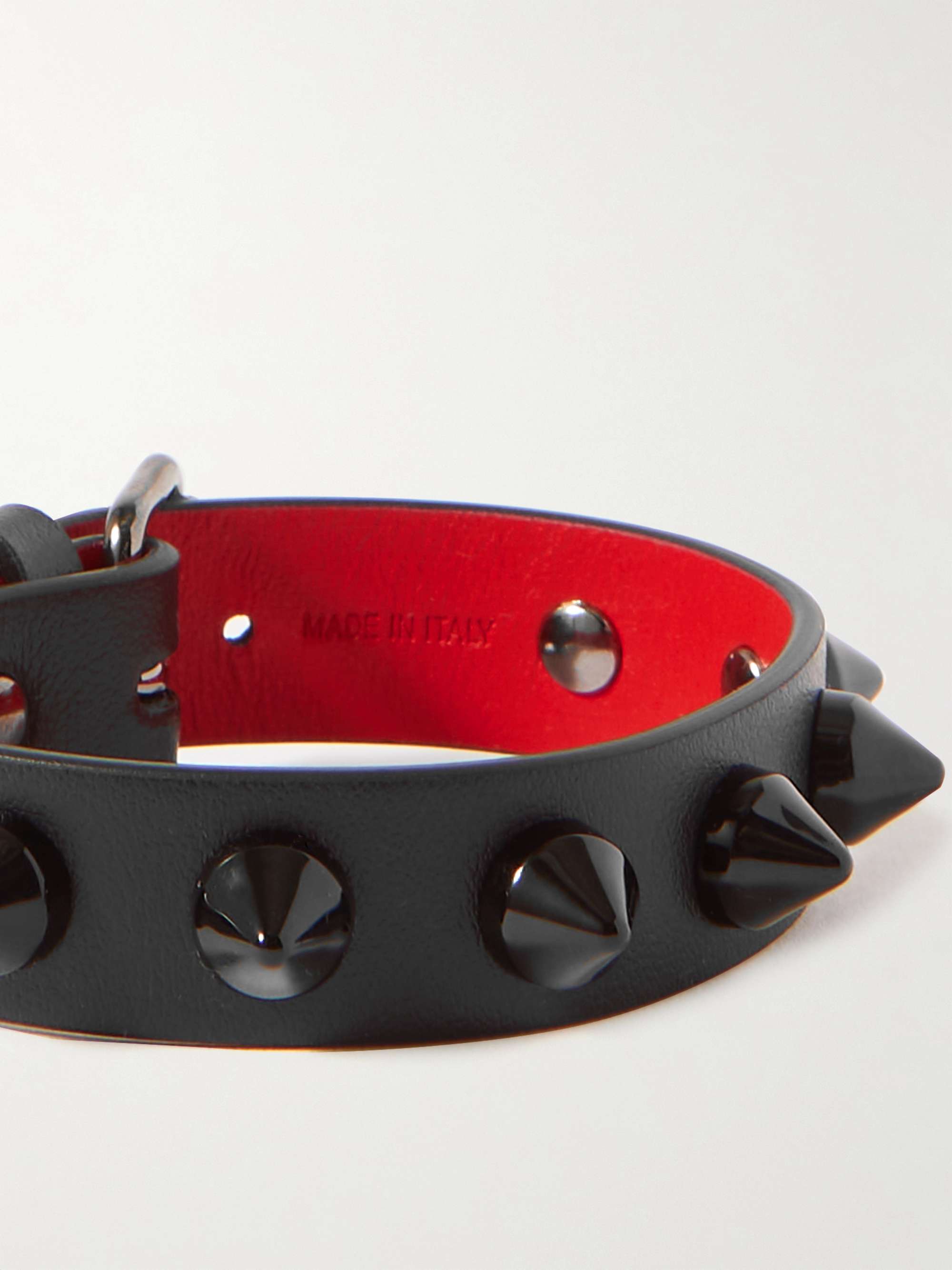 CHRISTIAN LOUBOUTIN Loubilinked Spiked Leather Bracelet