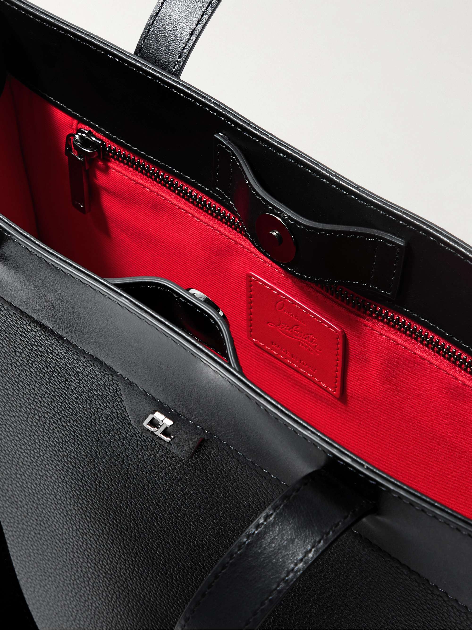 CHRISTIAN LOUBOUTIN Studded Croc-Effect Leather Tote Bag