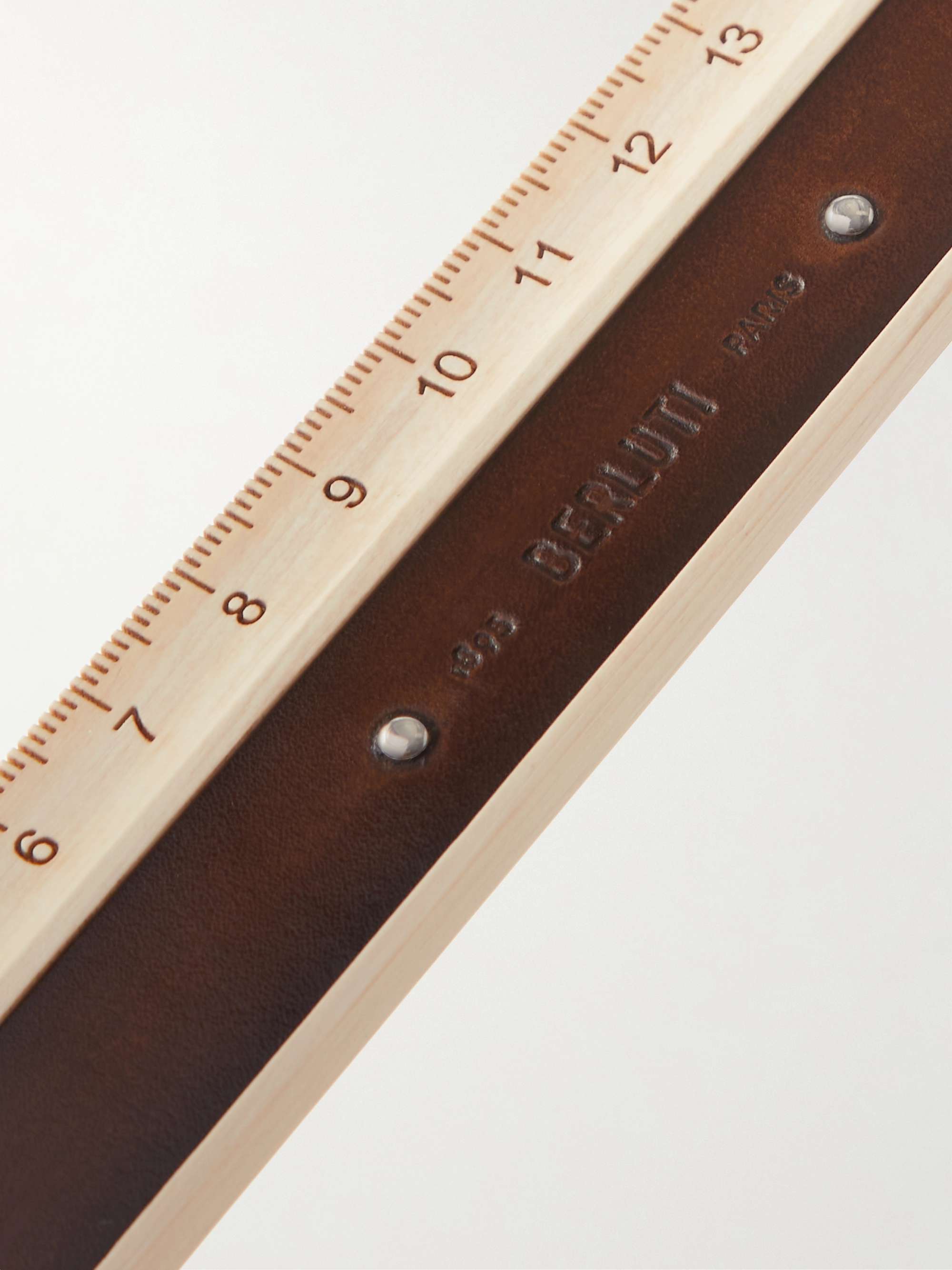 BERLUTI Venezia Leather-Trimmed Wood Ruler