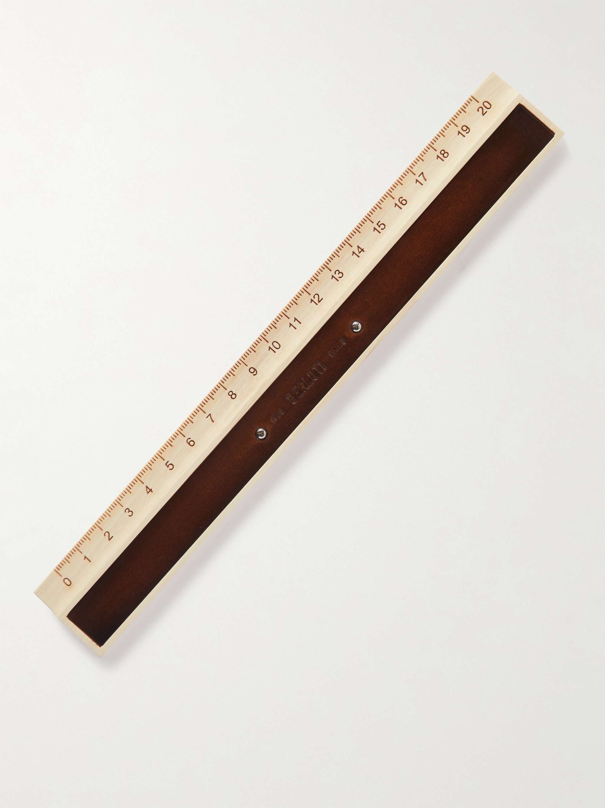 BERLUTI Venezia Leather-Trimmed Wood Ruler