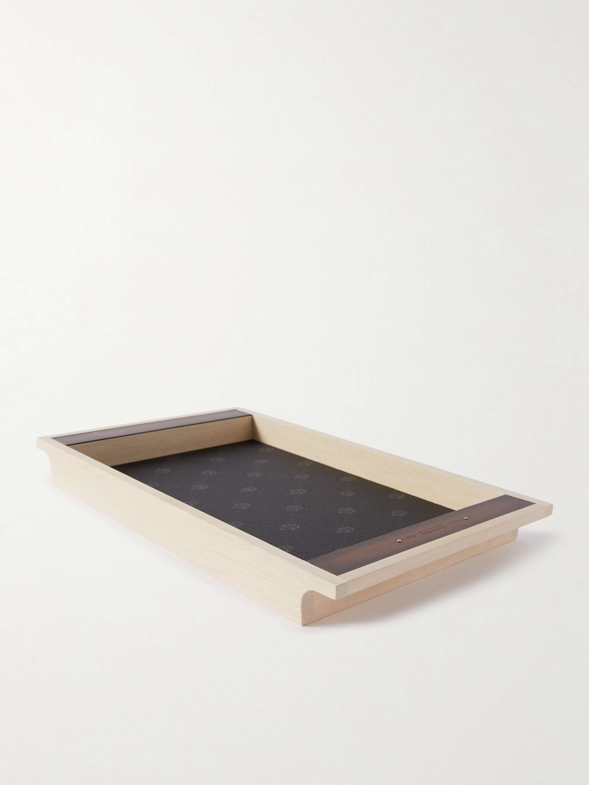 BERLUTI Signature Canvas and Venezia Leather-Trimmed Wood Tray