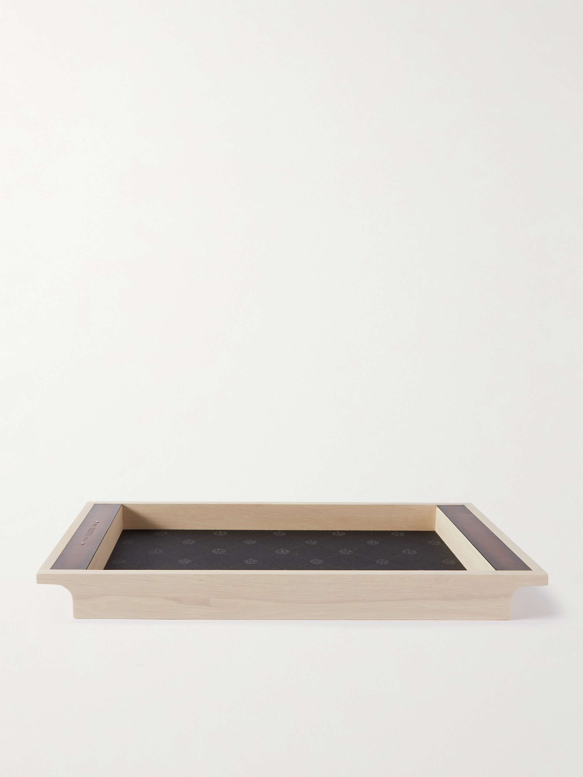 BERLUTI Signature Canvas and Venezia Leather-Trimmed Wood Tray