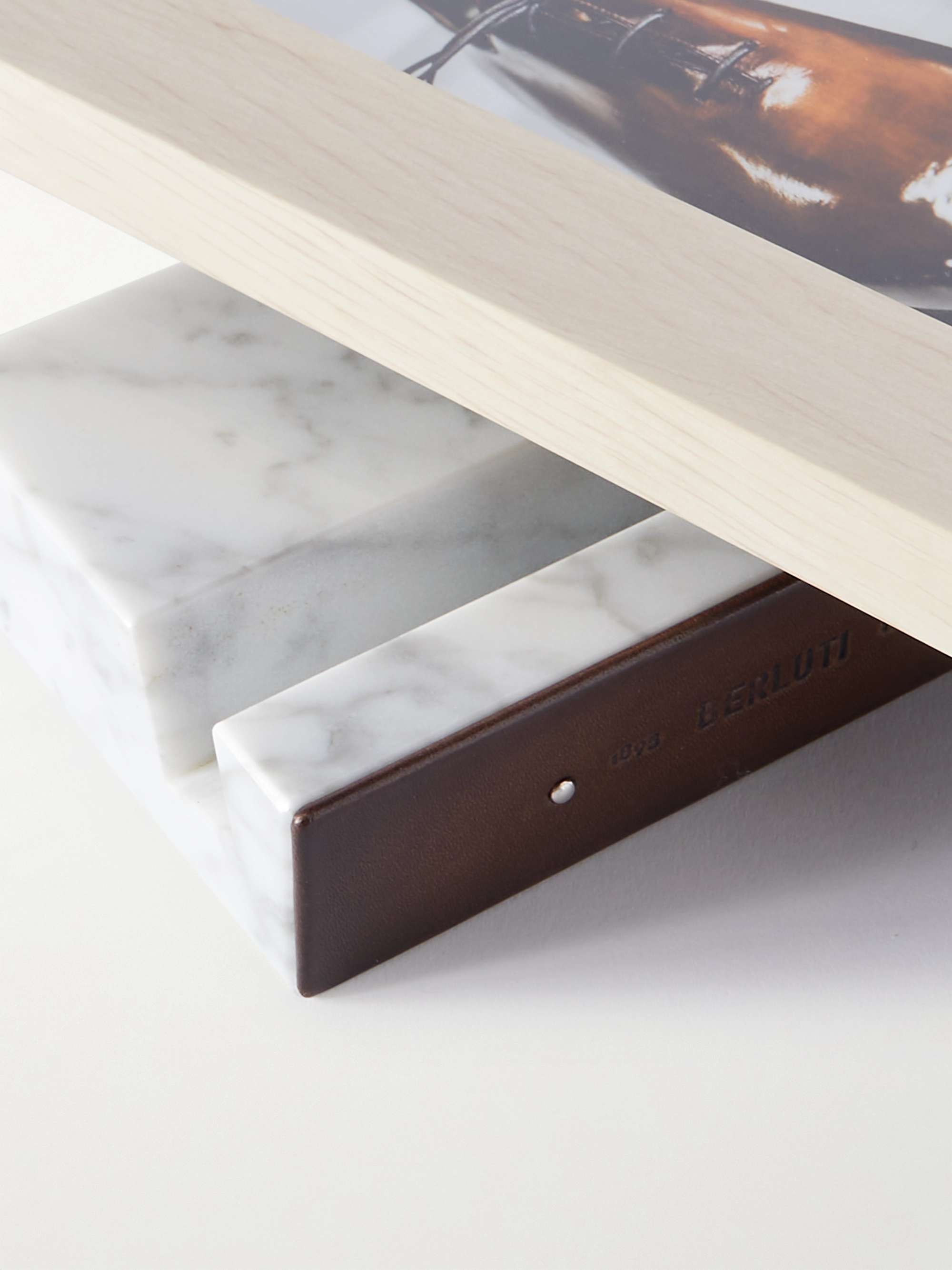 BERLUTI Framed Print and Marble and Leather Stand
