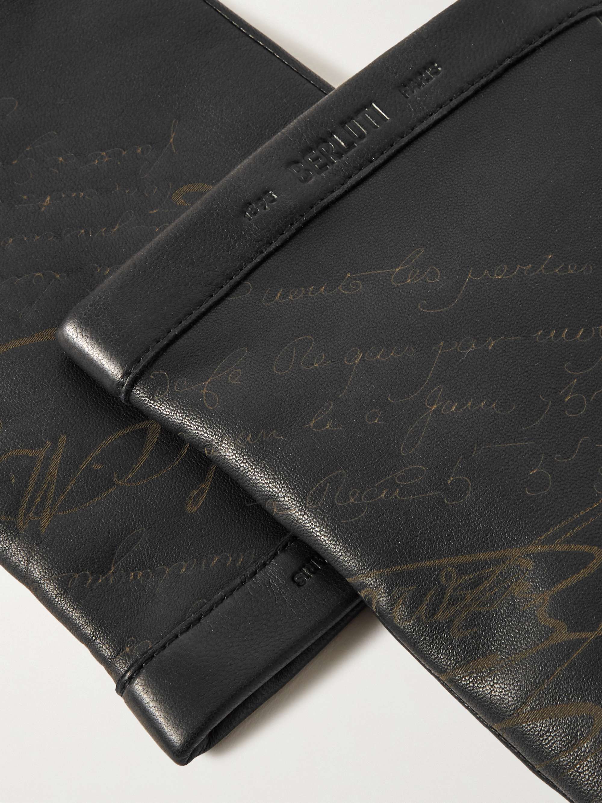BERLUTI Scritto Leather Gloves