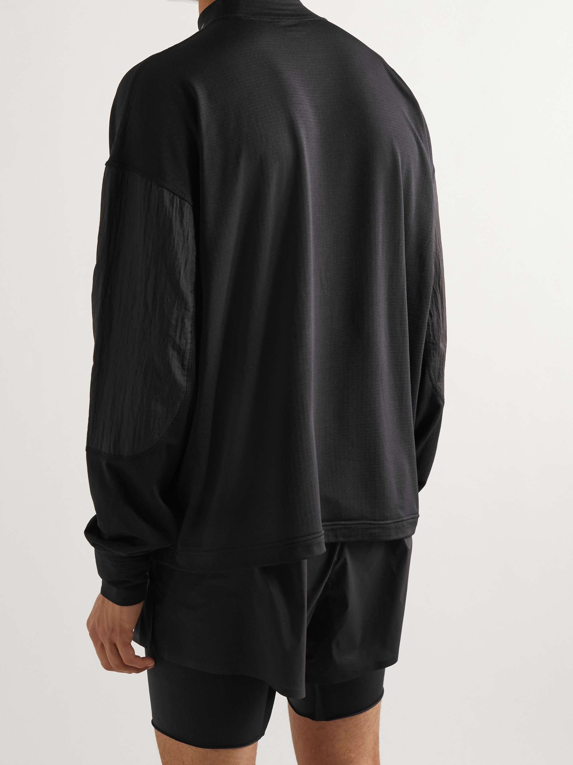 SATISFY Logo-Appliquéd Nylon-Ripstop Panelled Recycled GhostFleece Running Top