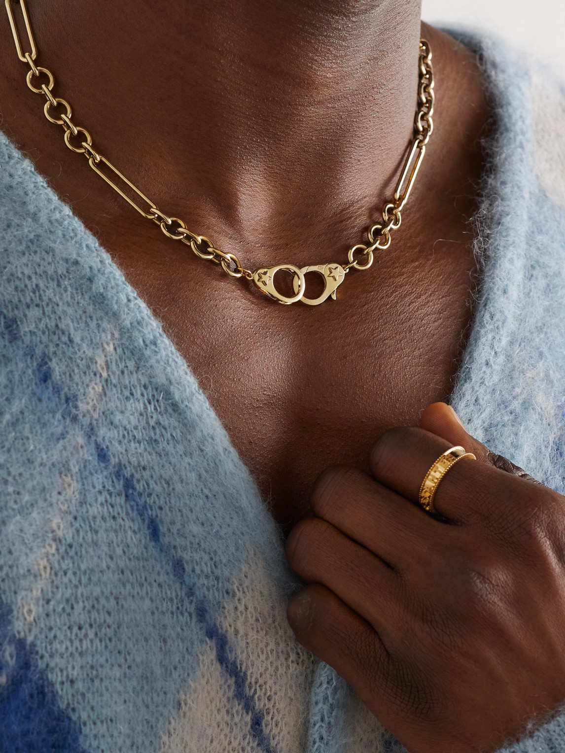 Shop Foundrae Sister Hook 18-karat Gold Necklace