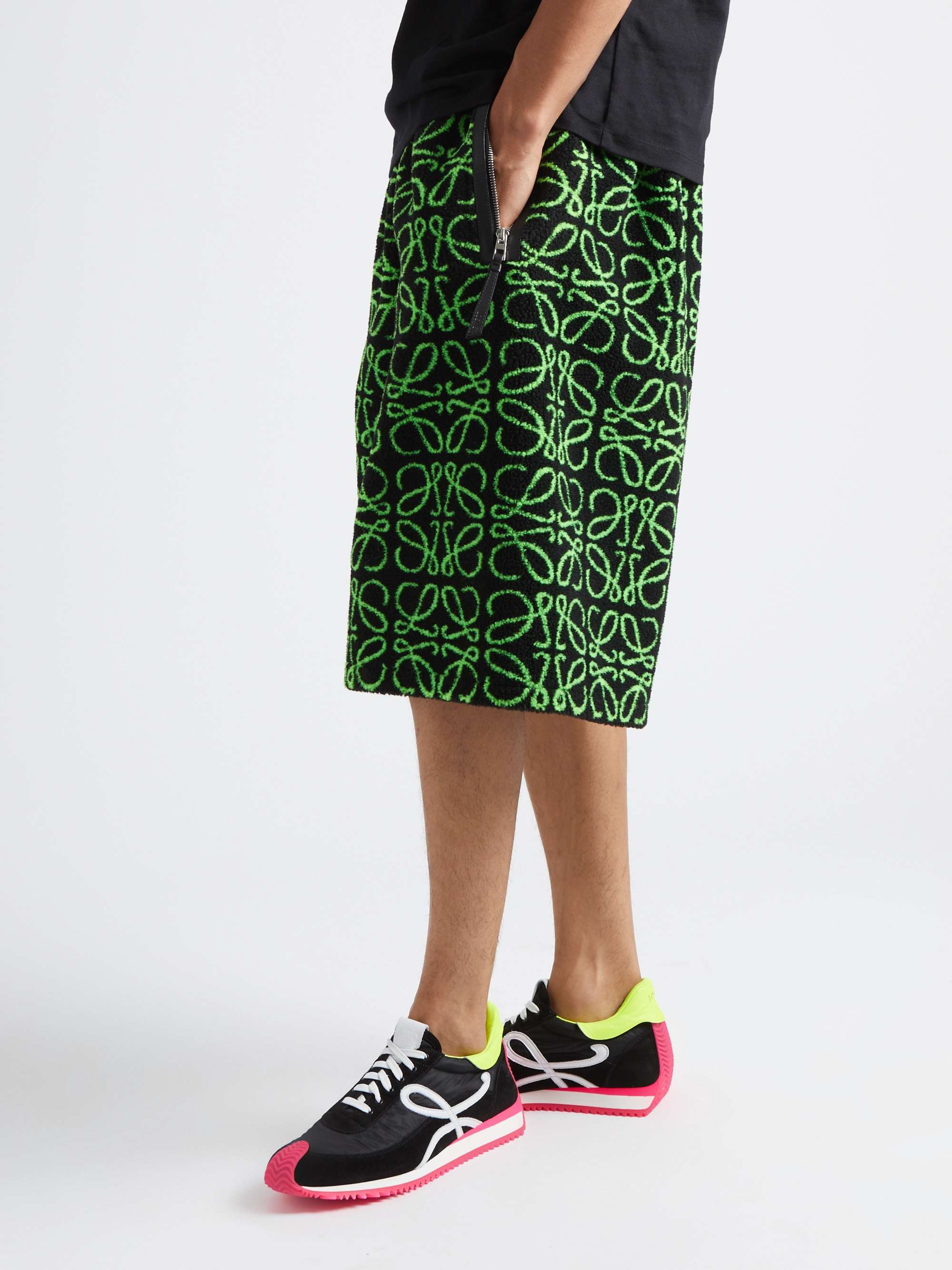 LOEWE Flow Runner Leather-Trimmed Suede and Nylon Sneakers