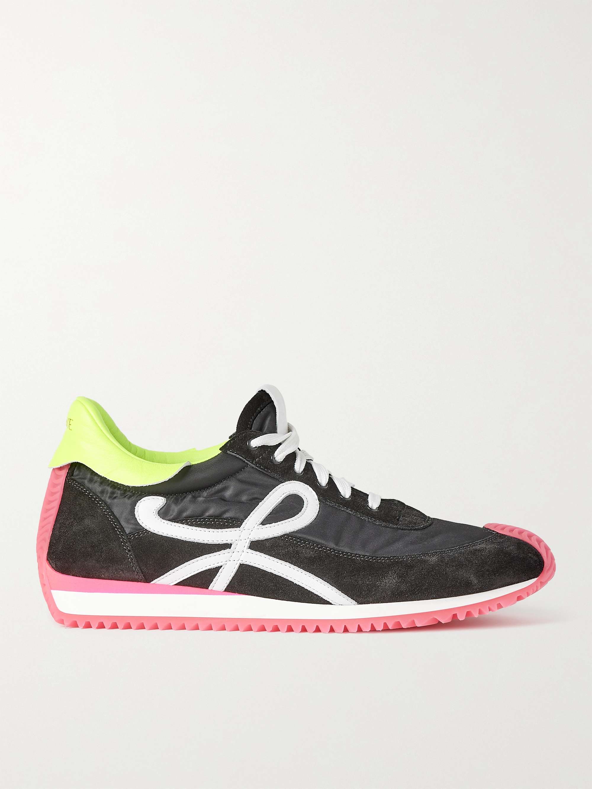 LOEWE Flow Runner Leather-Trimmed Suede and Nylon Sneakers